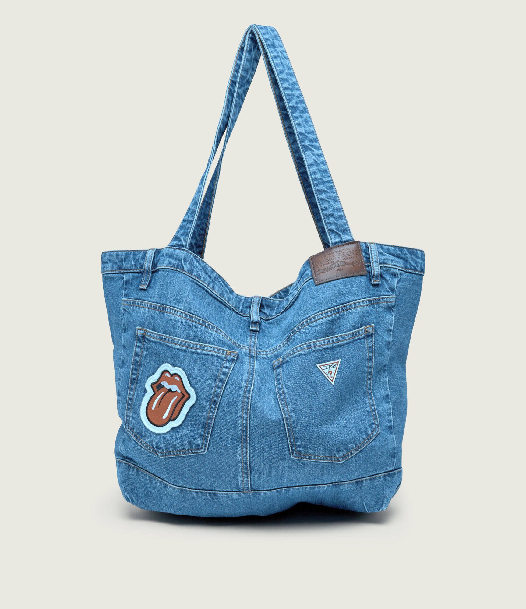 GUESS JEANS De blugi geantă shopper | x The Rolling Stones