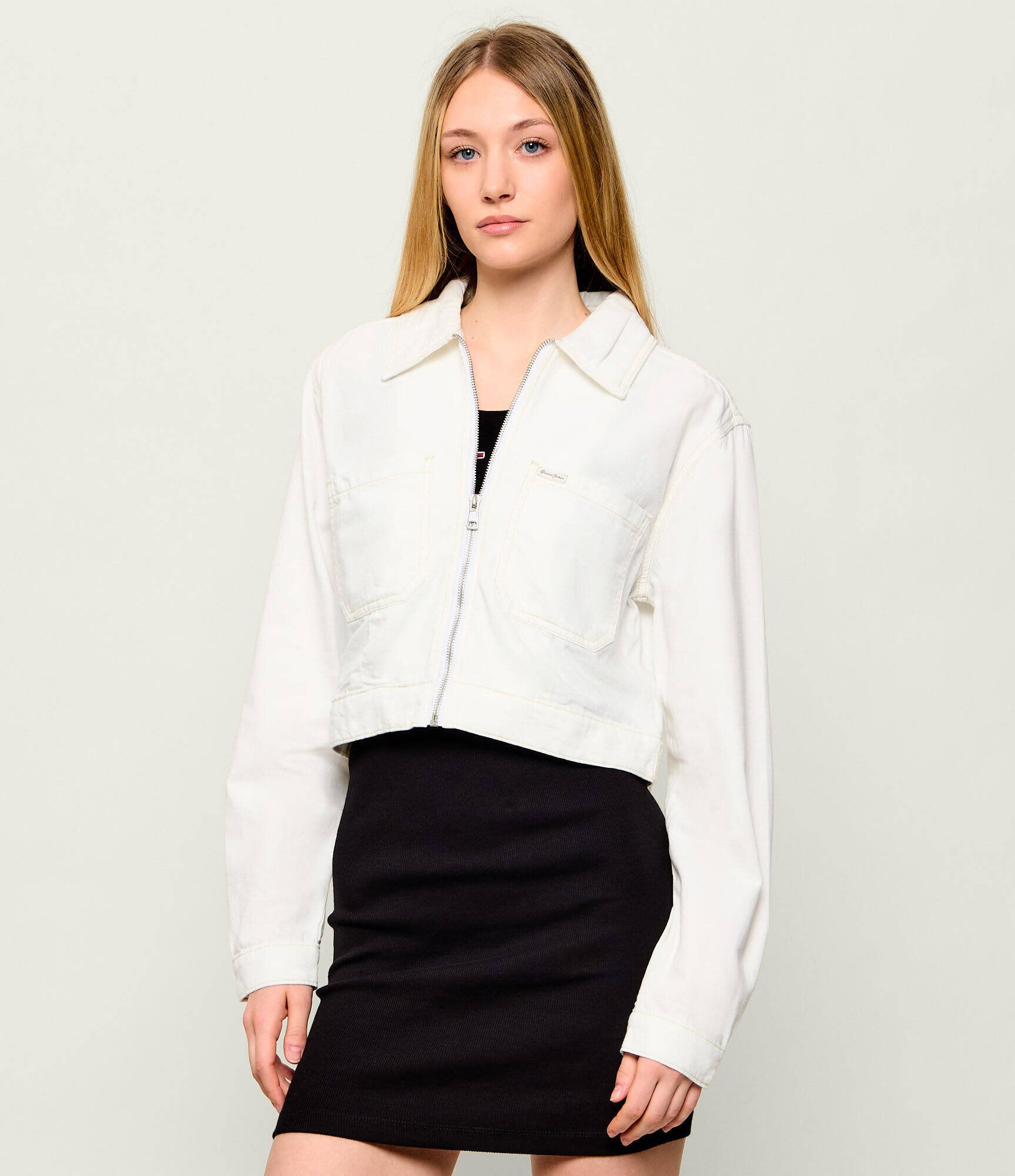 GUESS JEANS Geacă de blug | Cropped Fit