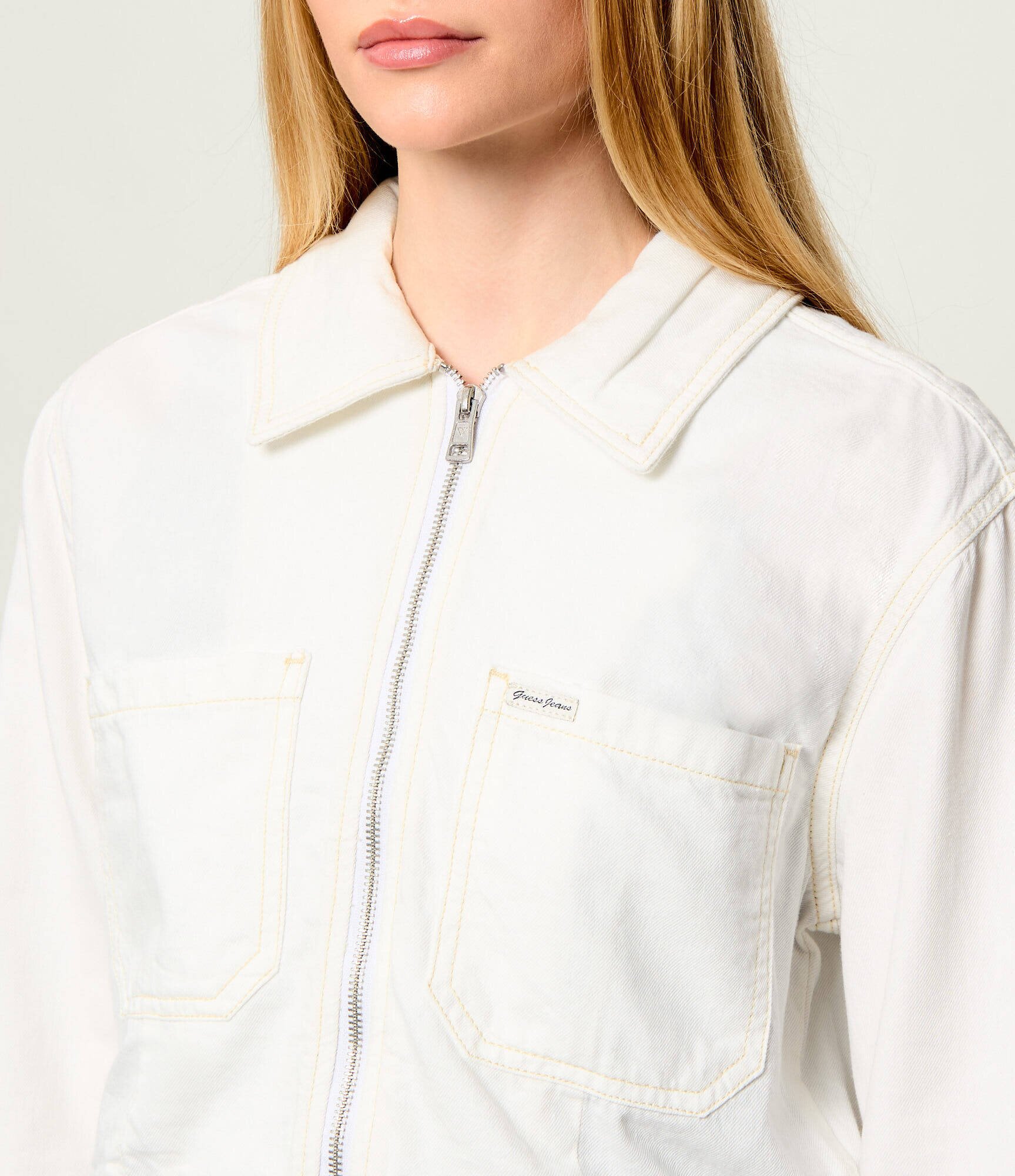 GUESS JEANS Geacă de blug | Cropped Fit