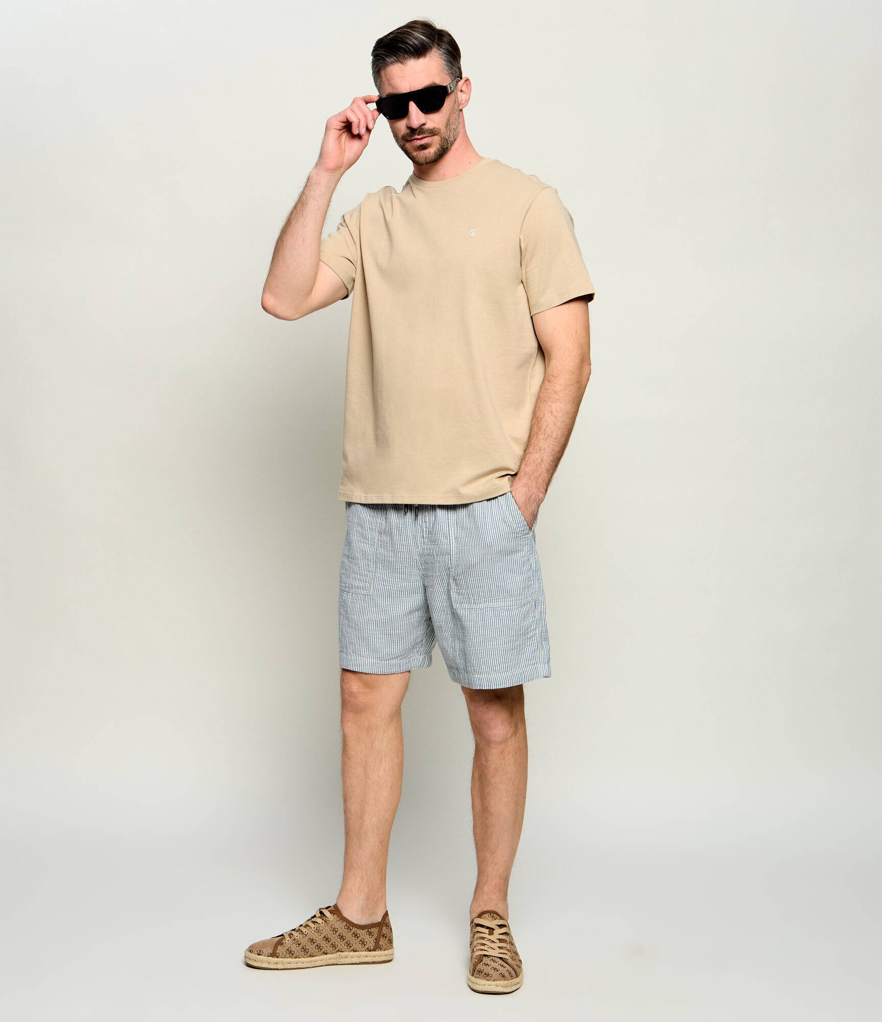 GUESS JEANS Pantaloni scurți | regular fit | cu adaos de in