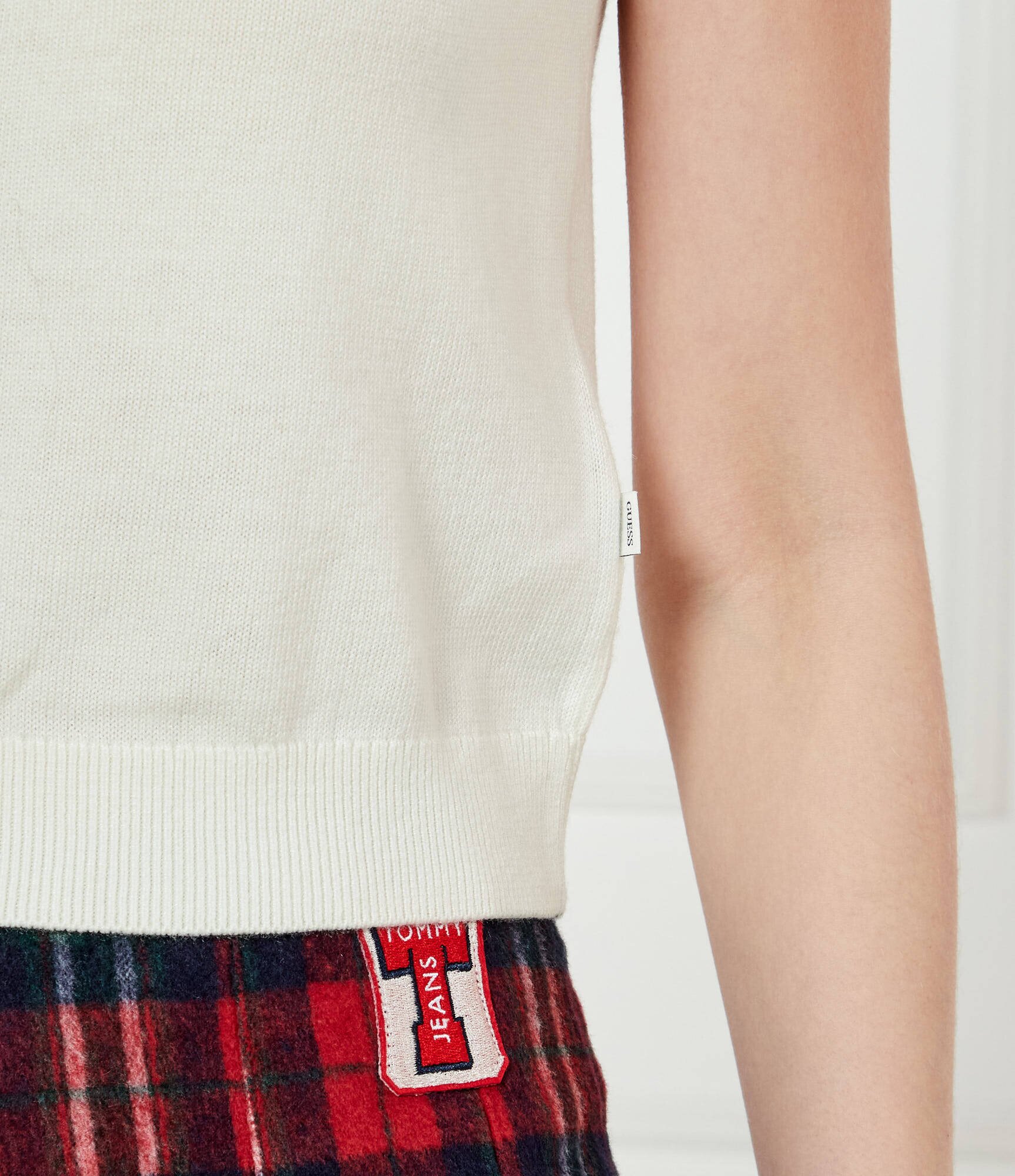 GUESS JEANS Polo CARDI | Cropped Fit cu adaos de mătase