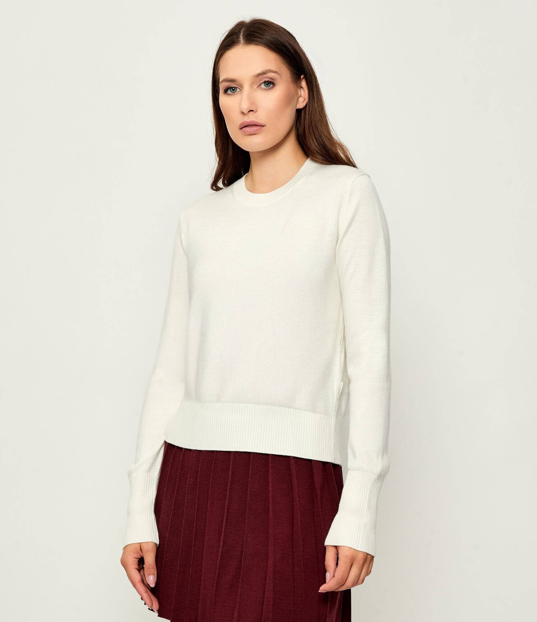 GUESS JEANS Pulover | regular fit cu adaos de mătase