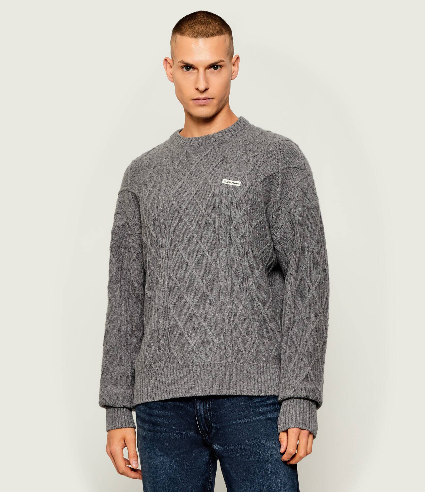 GUESS JEANS Pulover | Relaxed fit cu adaos de lână