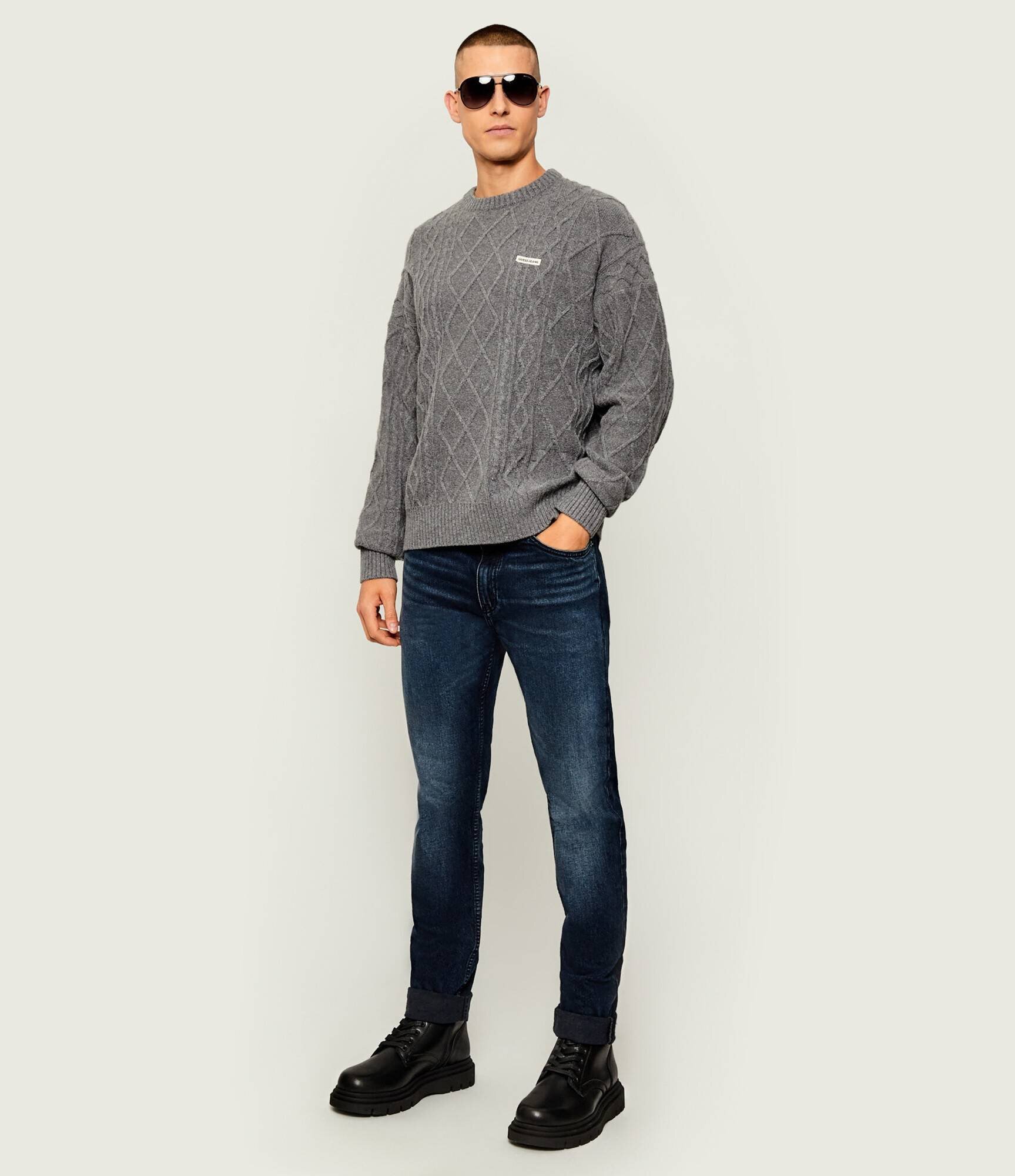 GUESS JEANS Pulover | Relaxed fit cu adaos de lână