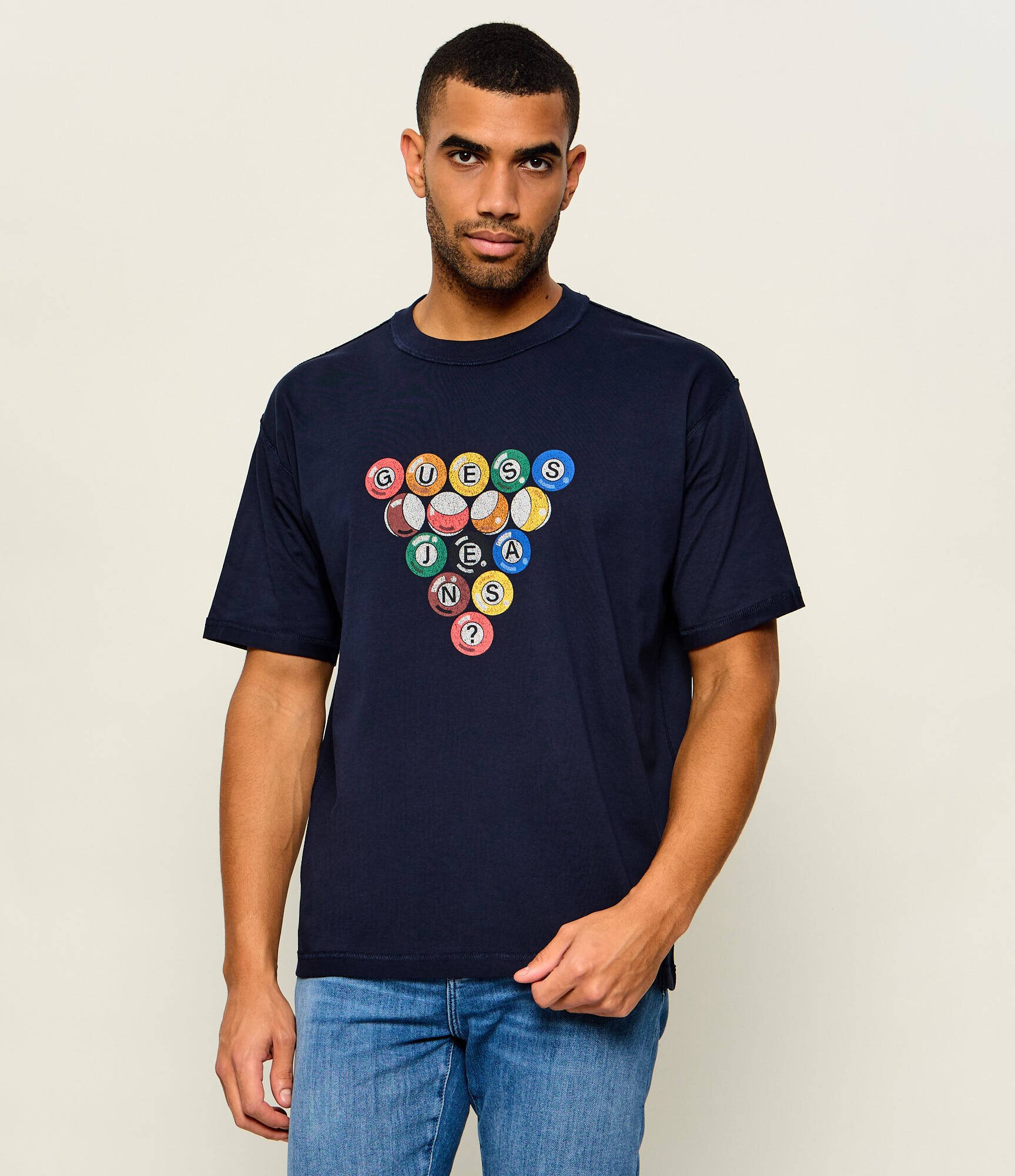 GUESS JEANS Tricou Pool Ball | Oversize fit