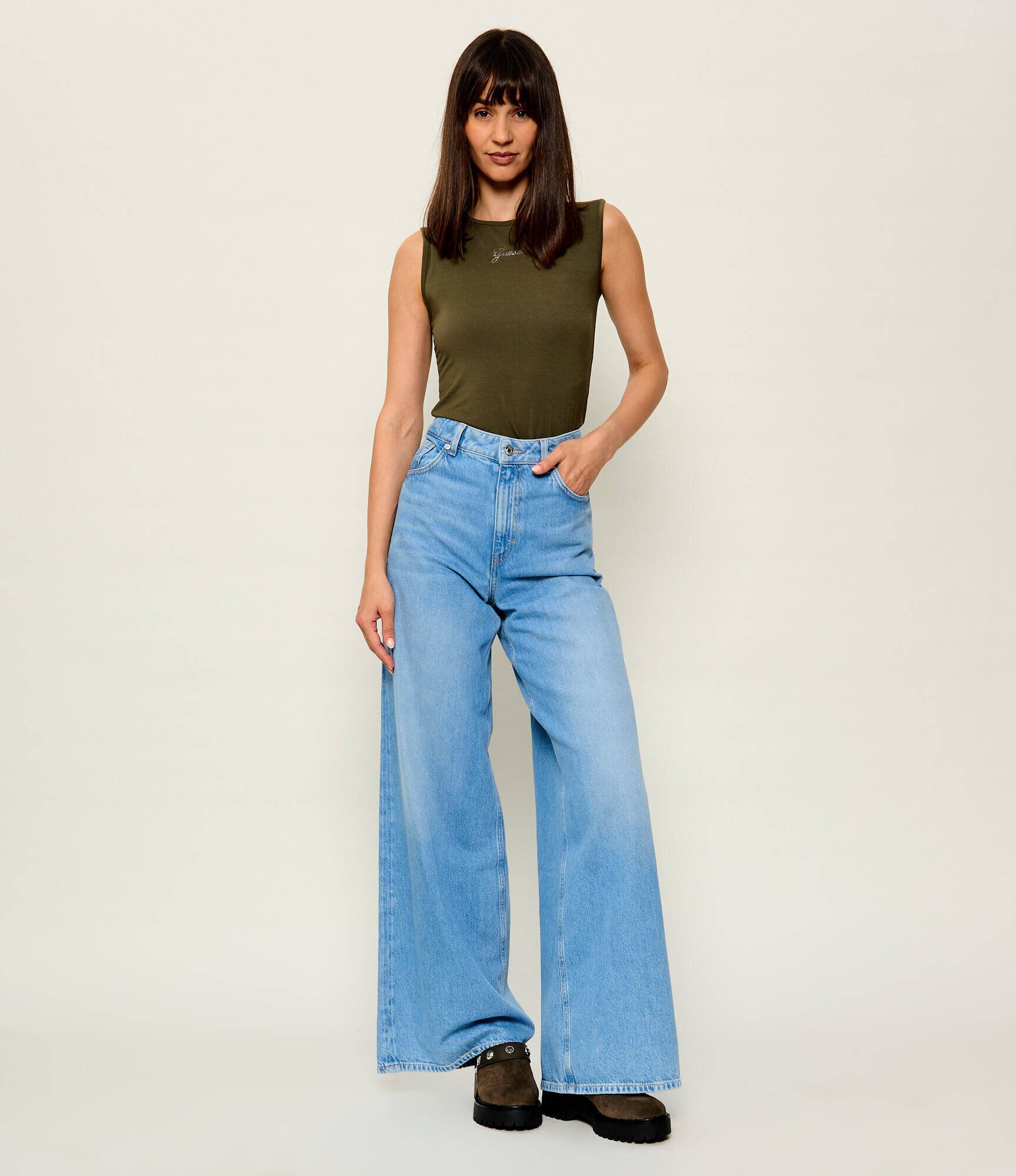 GUESS Mule 2 în 1 Wenna2 | piele întoarsă