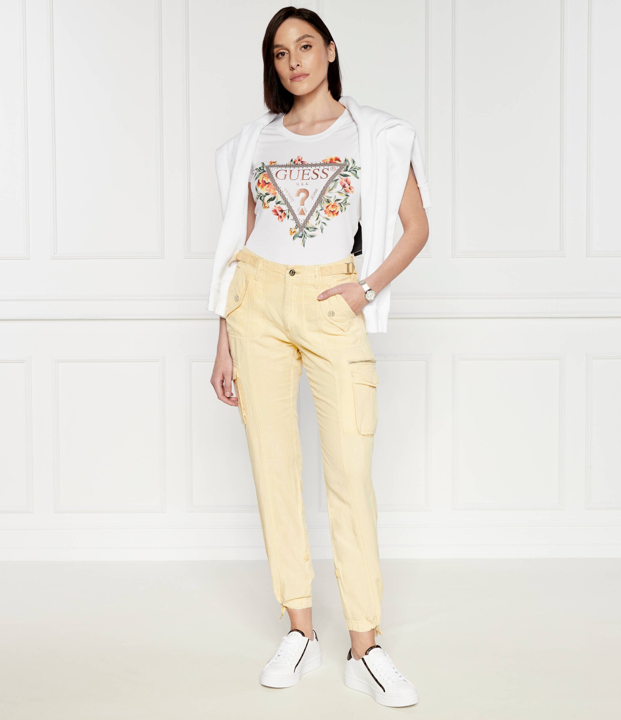 GUESS Pantaloni cargo NESSI | Regular Fit | cu adaos de in