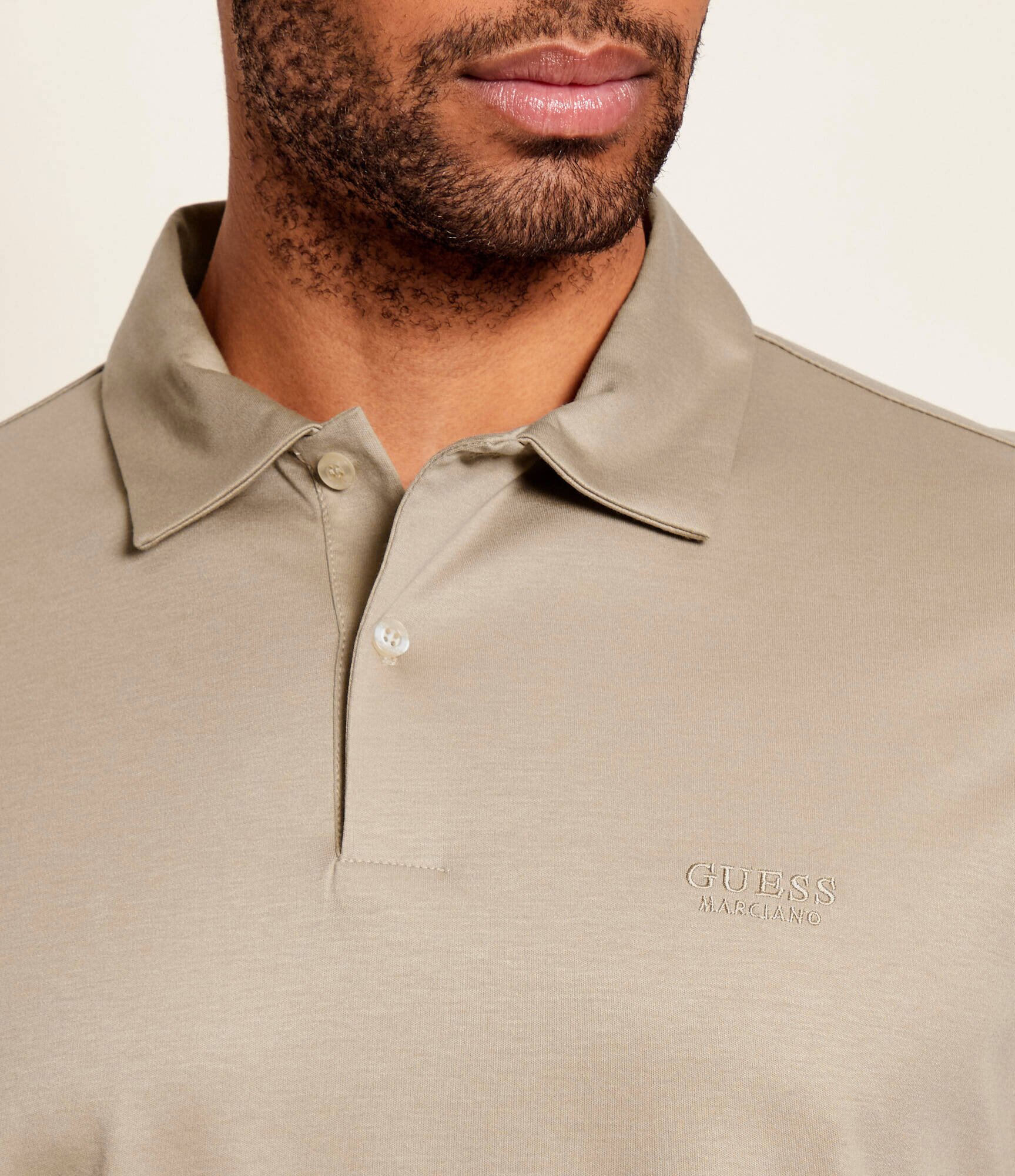 GUESS Polo | regular fit cu adaos de mătase