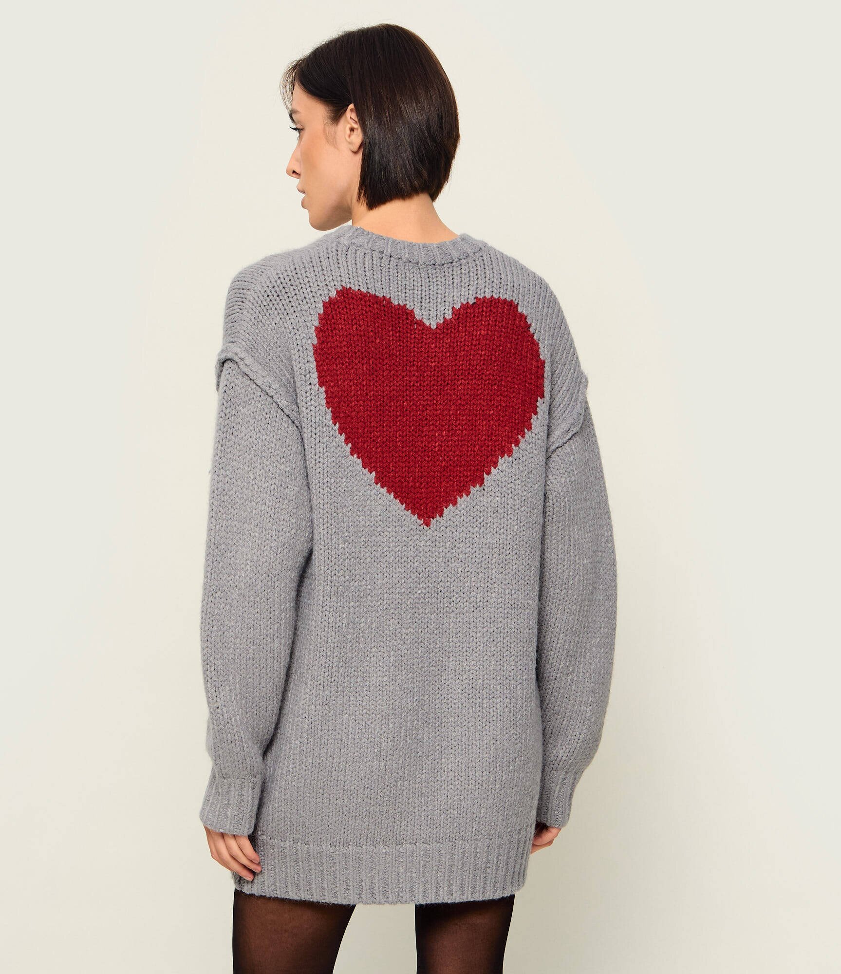 GUESS Pulover Anita Heart | Relaxed fit cu adaos de lână