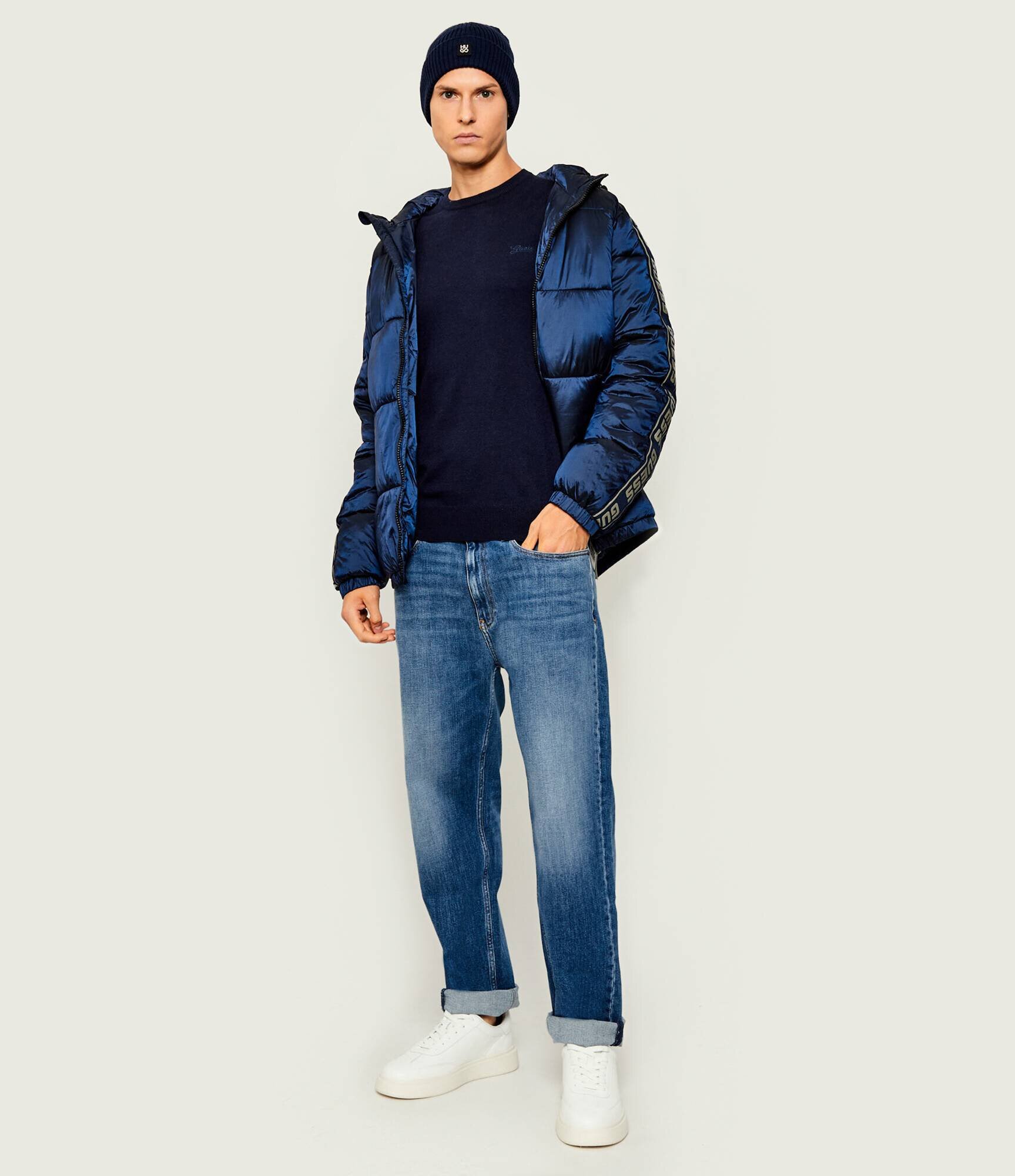 GUESS Pulover DANIEL | Slim Fit cu adaos de mătase