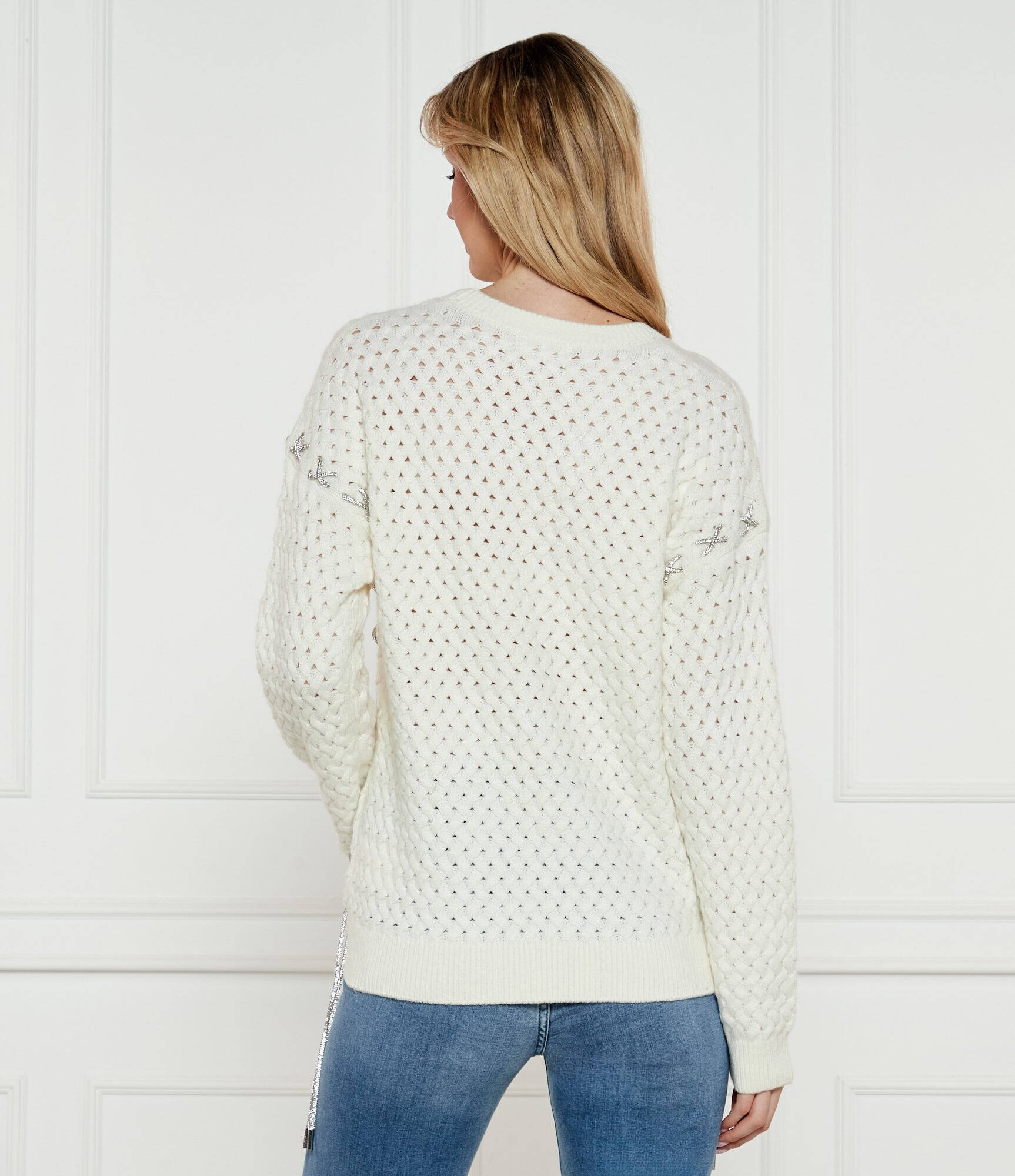 GUESS Pulover ELLISS | Relaxed fit cu adaos de lână