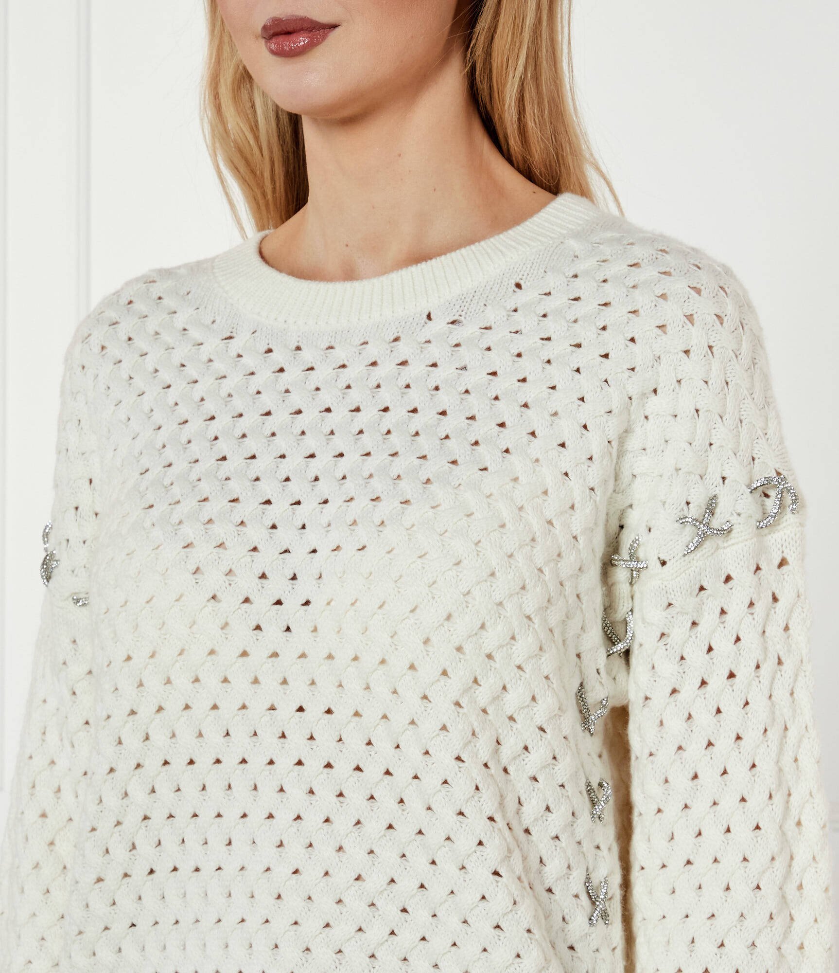 GUESS Pulover ELLISS | Relaxed fit cu adaos de lână