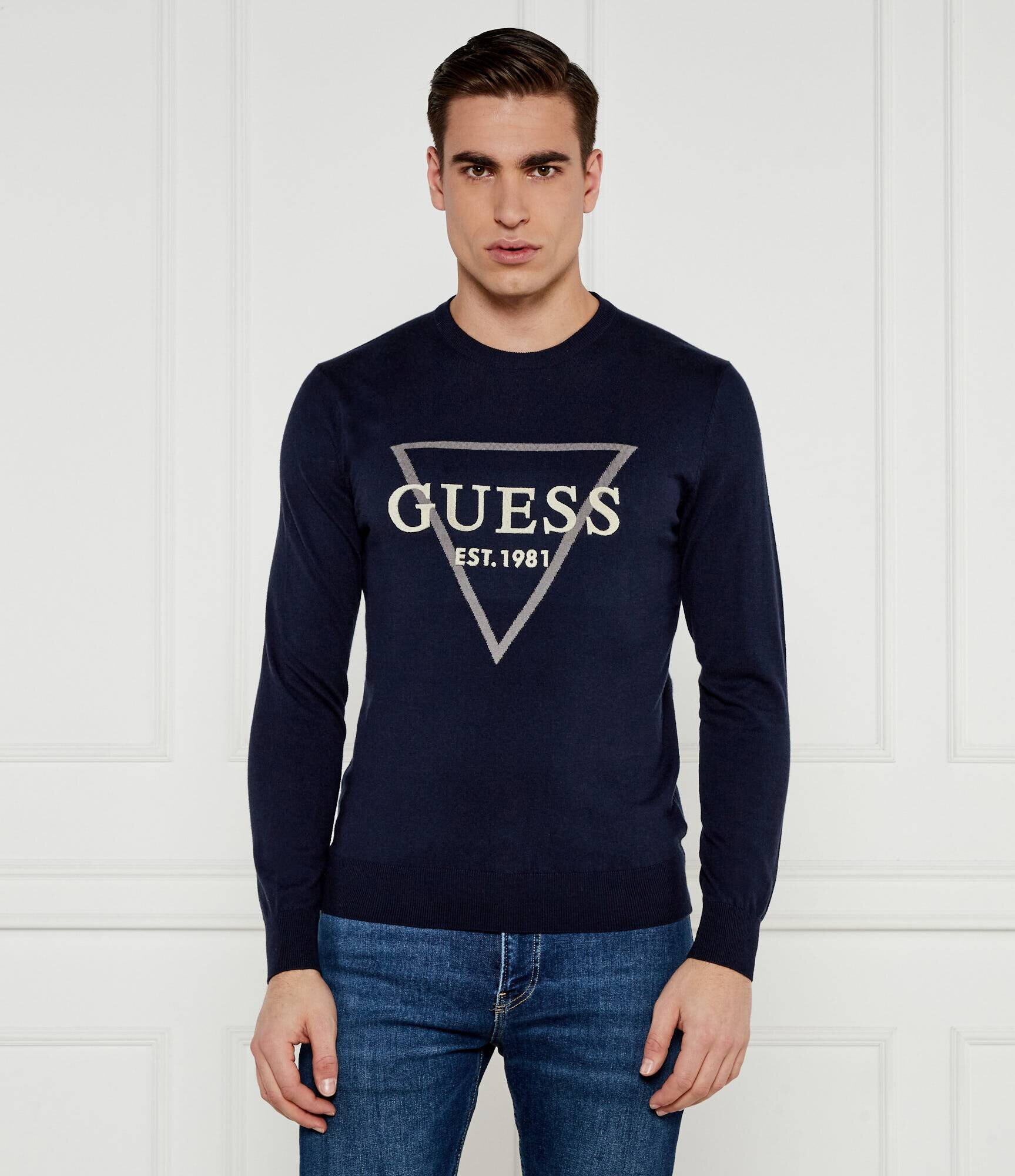 GUESS Pulover FABIAN | Regular Fit cu adaos de cașmir