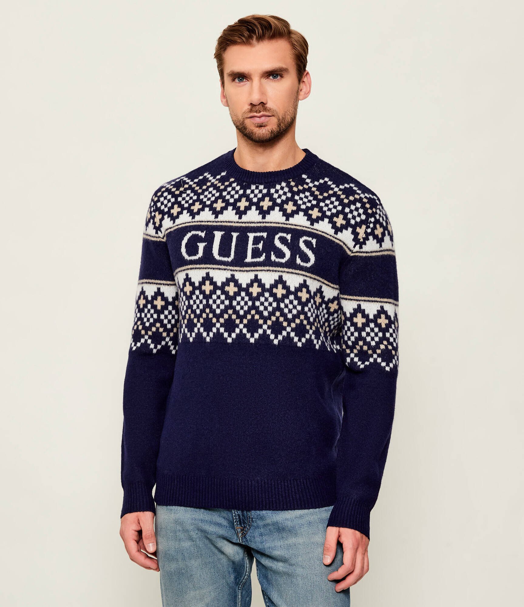 GUESS Pulover | regular fit cu adaos de lână