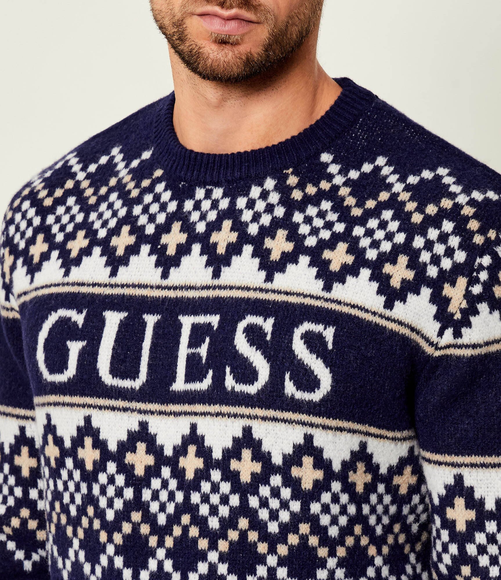 GUESS Pulover | regular fit cu adaos de lână