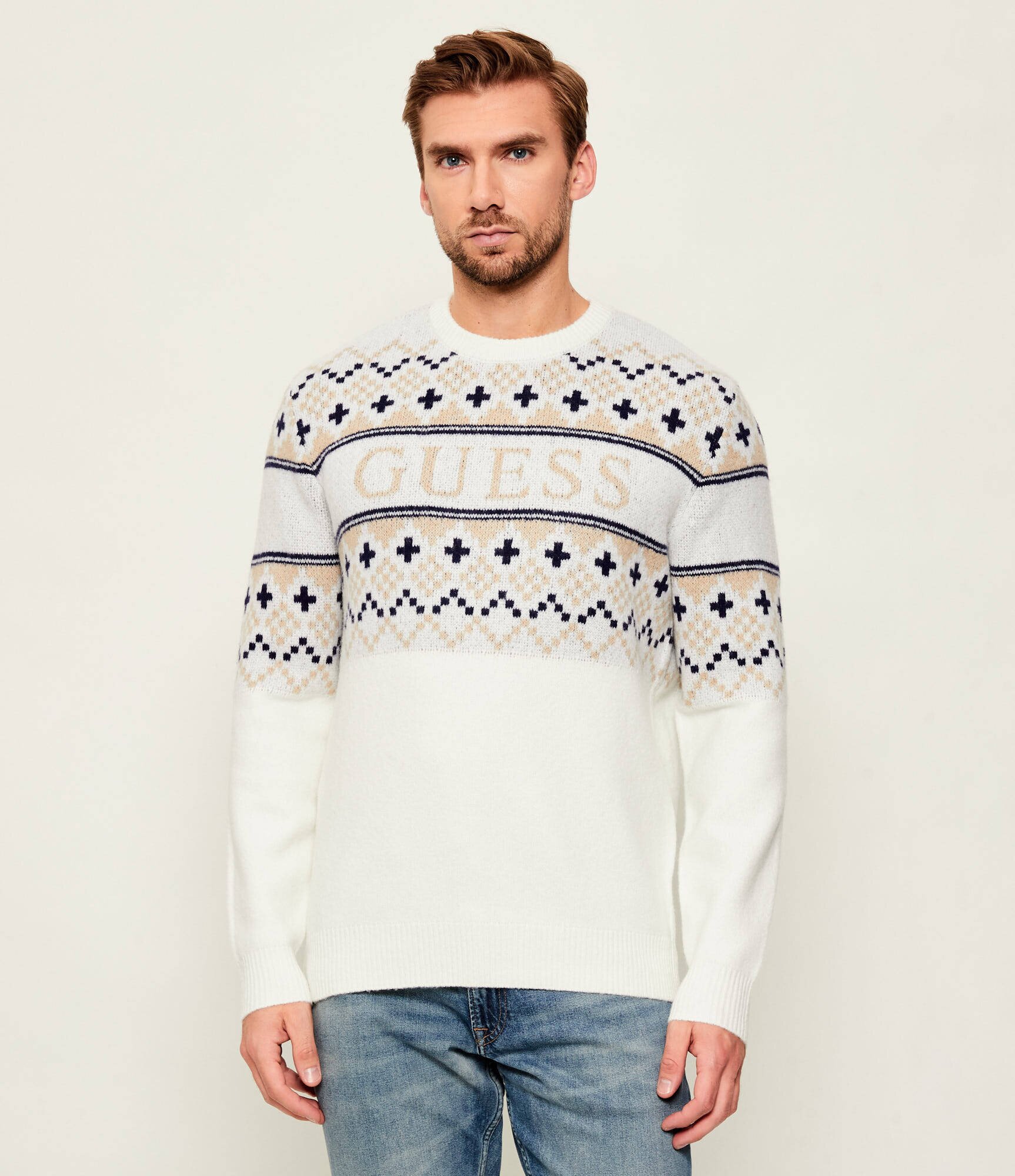 GUESS Pulover | regular fit cu adaos de lână
