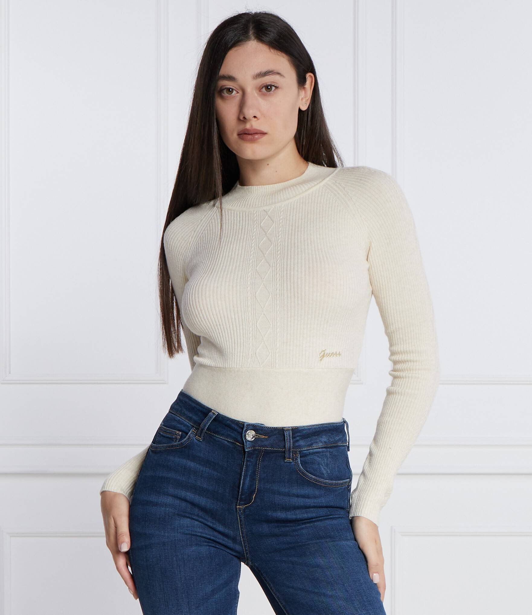 GUESS Pulover | Slim Fit cu adaos de lână