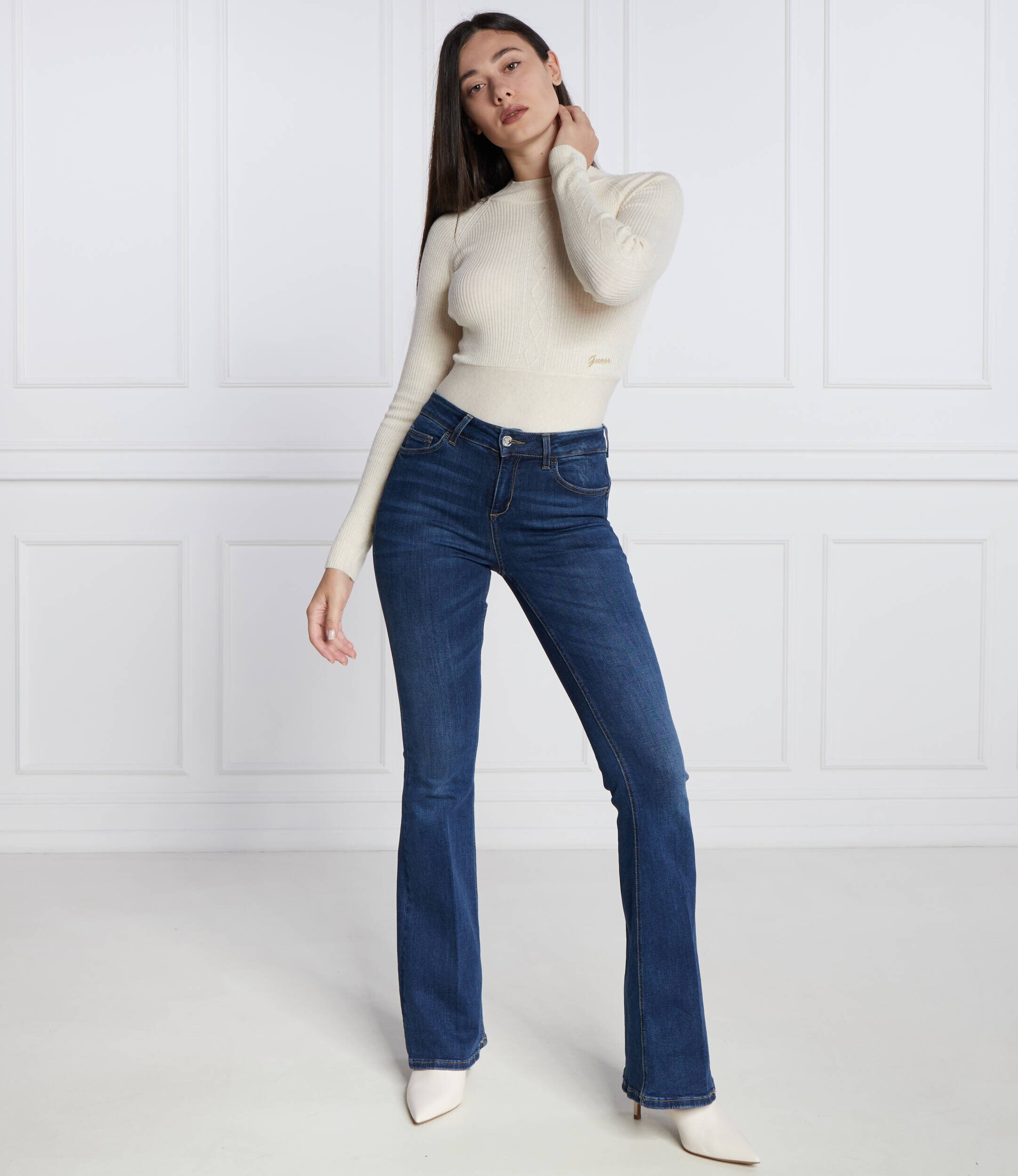 GUESS Pulover | Slim Fit cu adaos de lână
