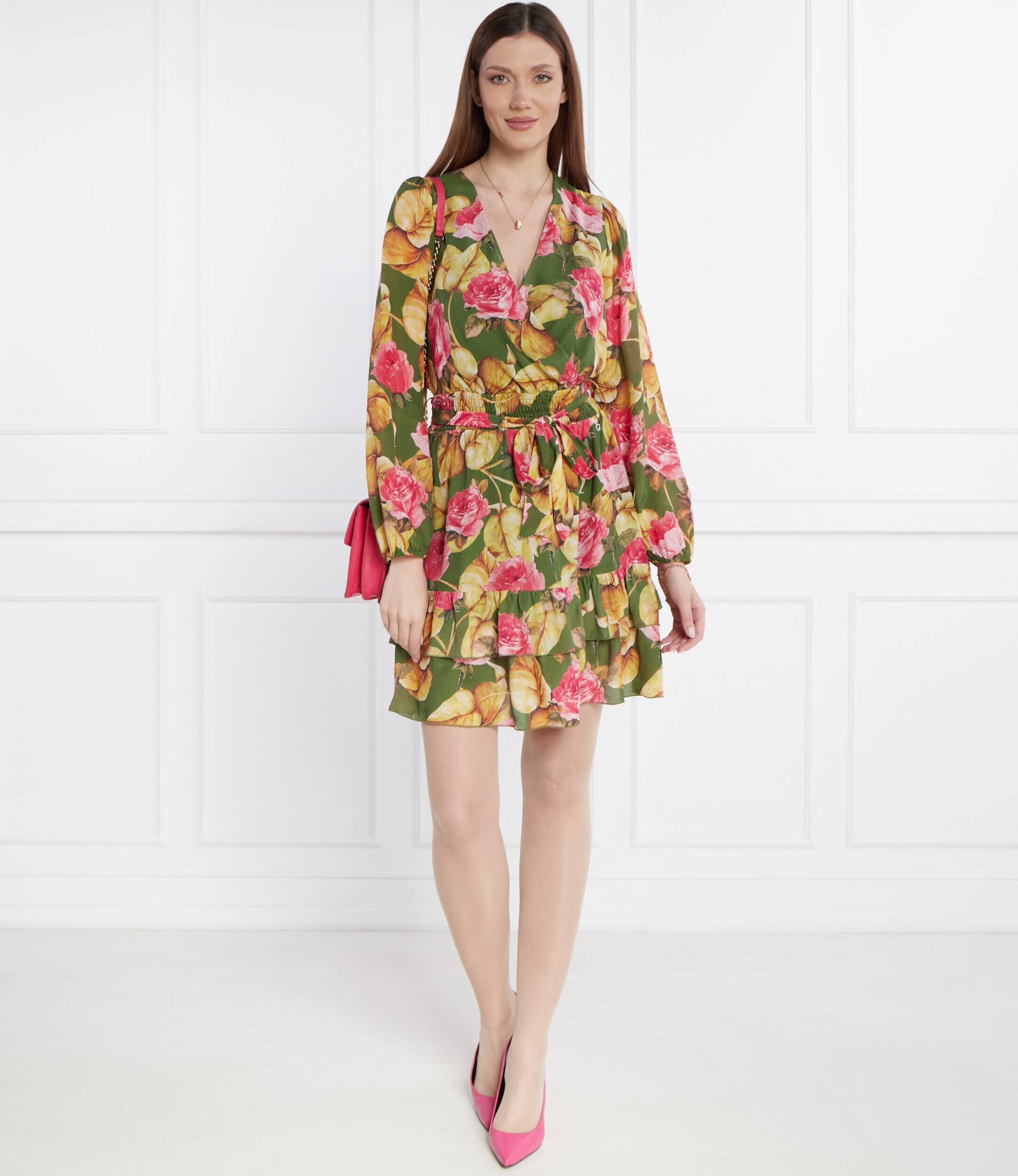 GUESS Rochie cu cordon cu adaos de mătase