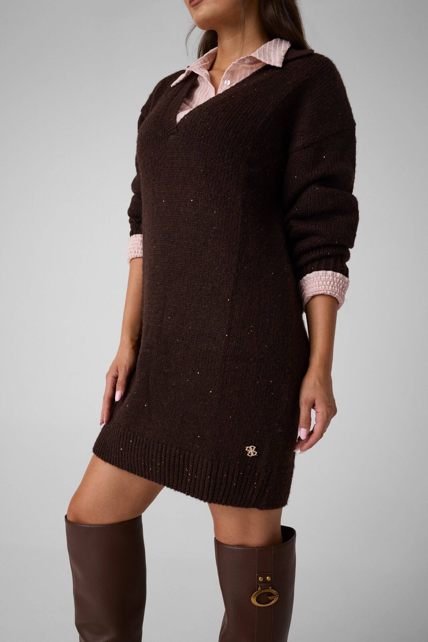 GUESS Rochie Jolene cu adaos de lână