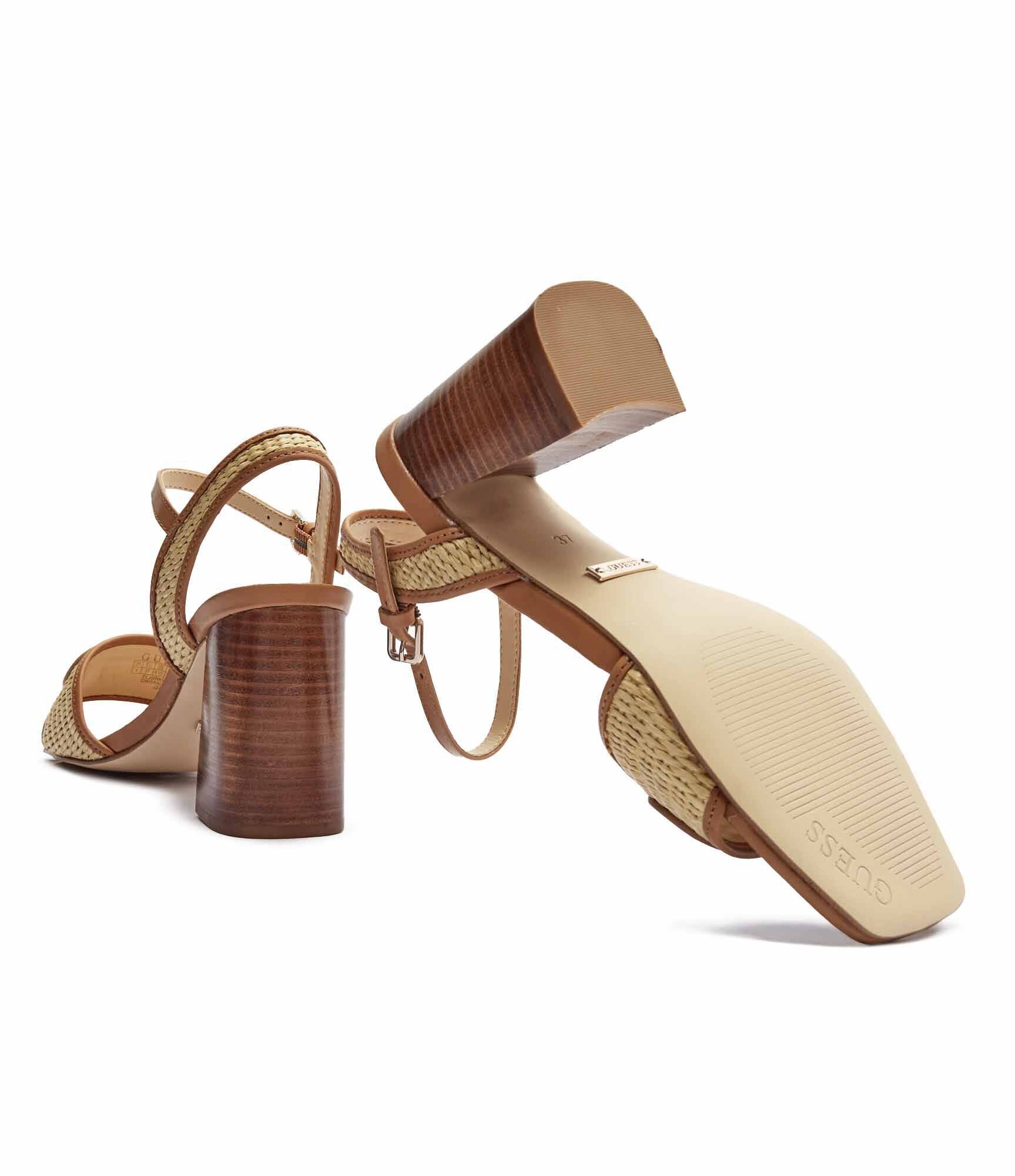 GUESS Sandale cu toc gros Grato cu adaos de piele