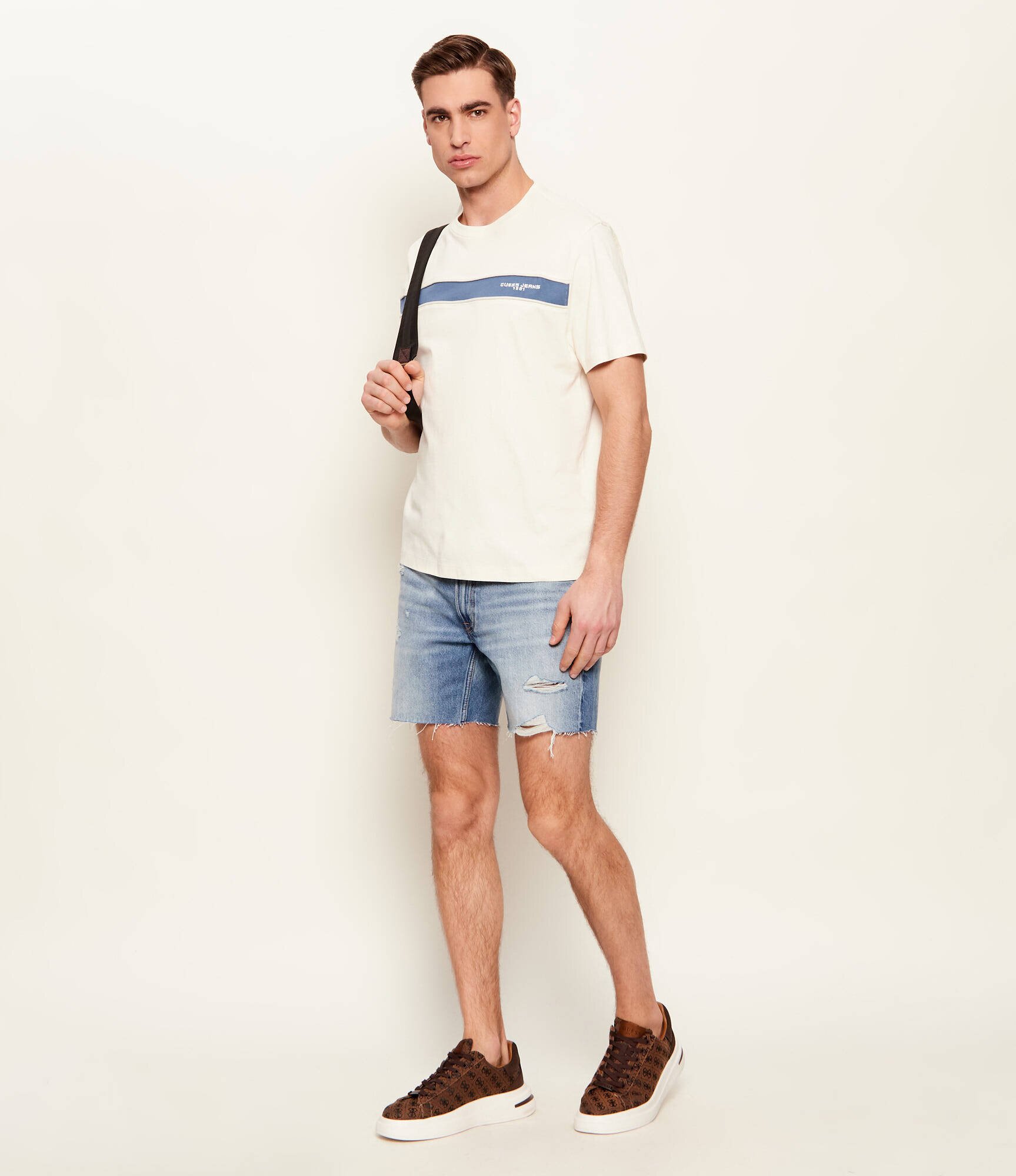 GUESS Sneakers ELBA | piele întoarsă