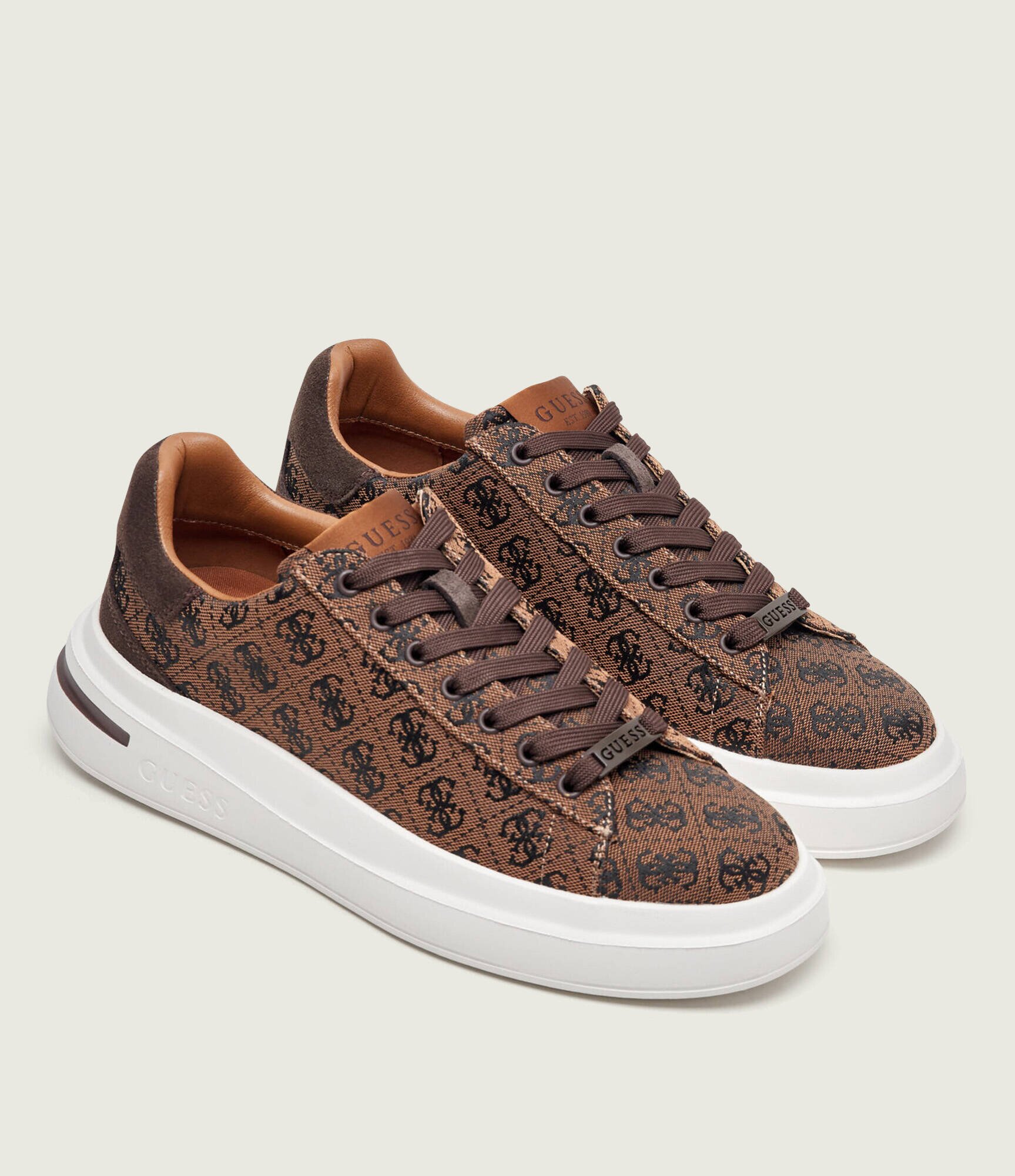 GUESS Sneakers ELBA | piele întoarsă
