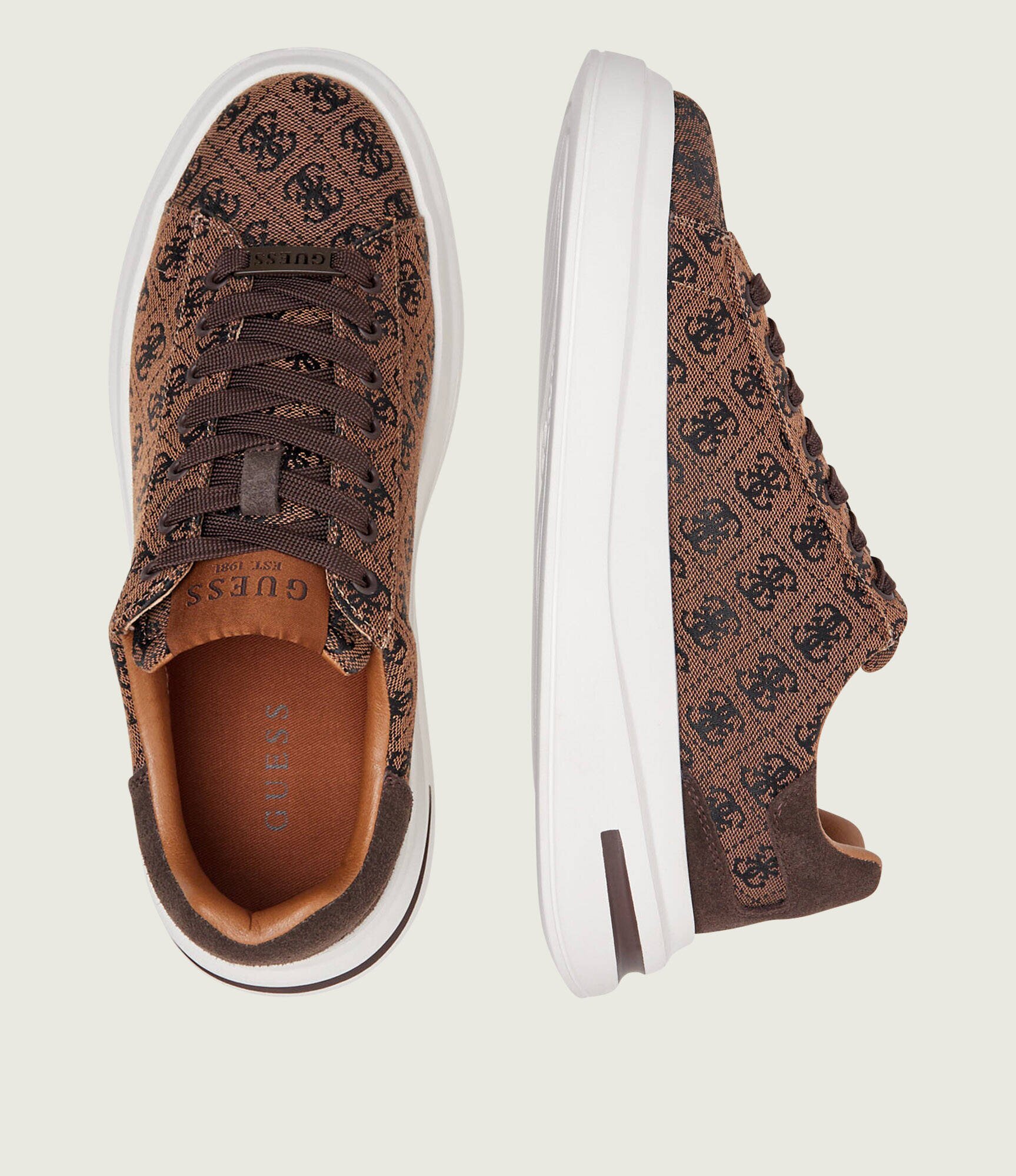 GUESS Sneakers ELBA | piele întoarsă