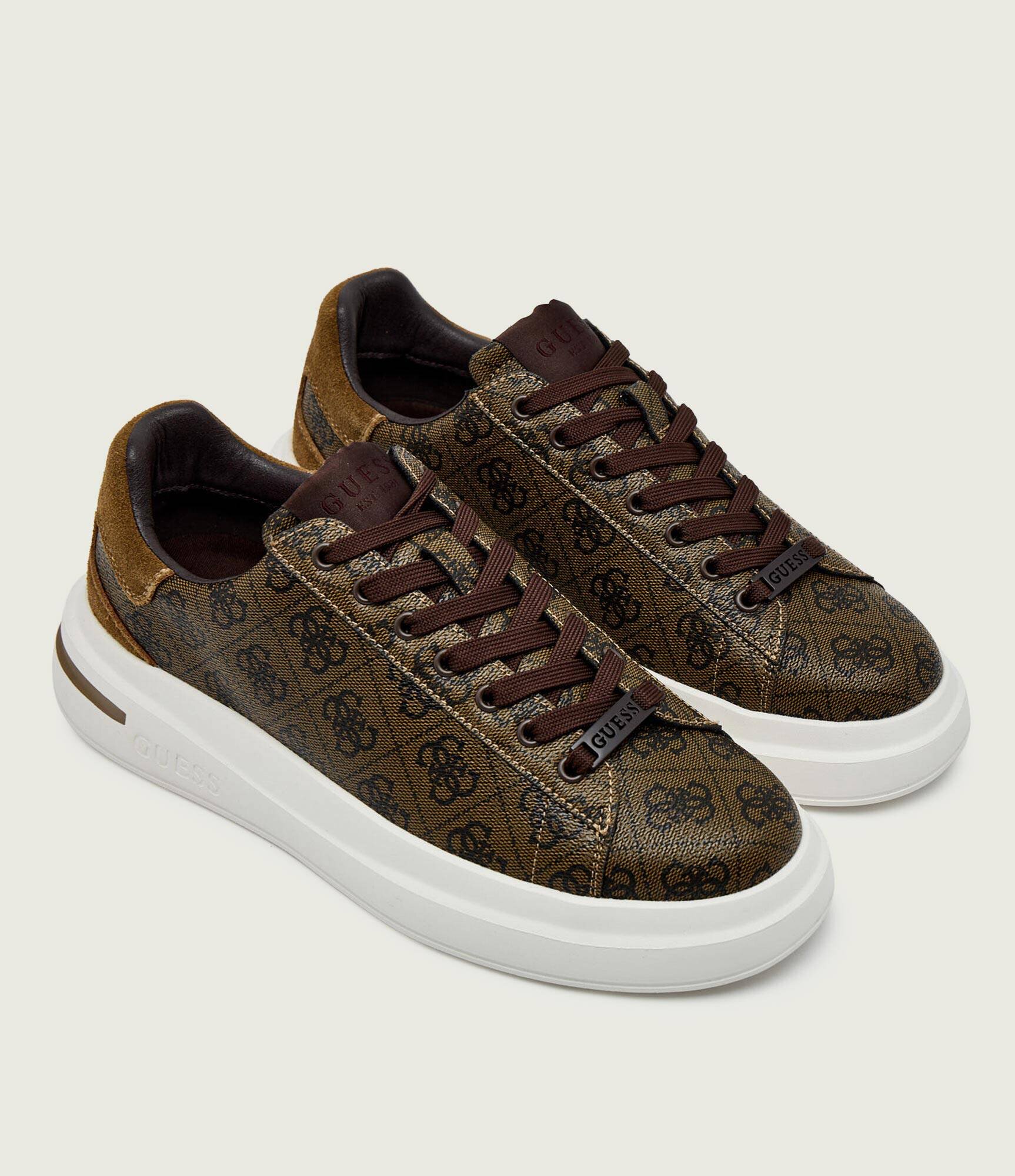 GUESS Sneakers ELBA | piele întoarsă