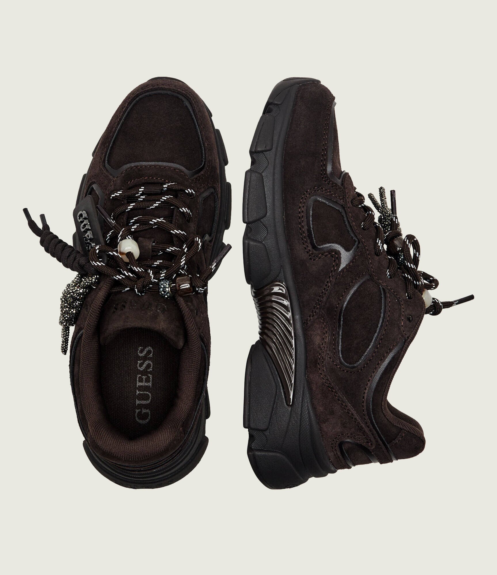 GUESS Sneakers Irrina | piele întoarsă