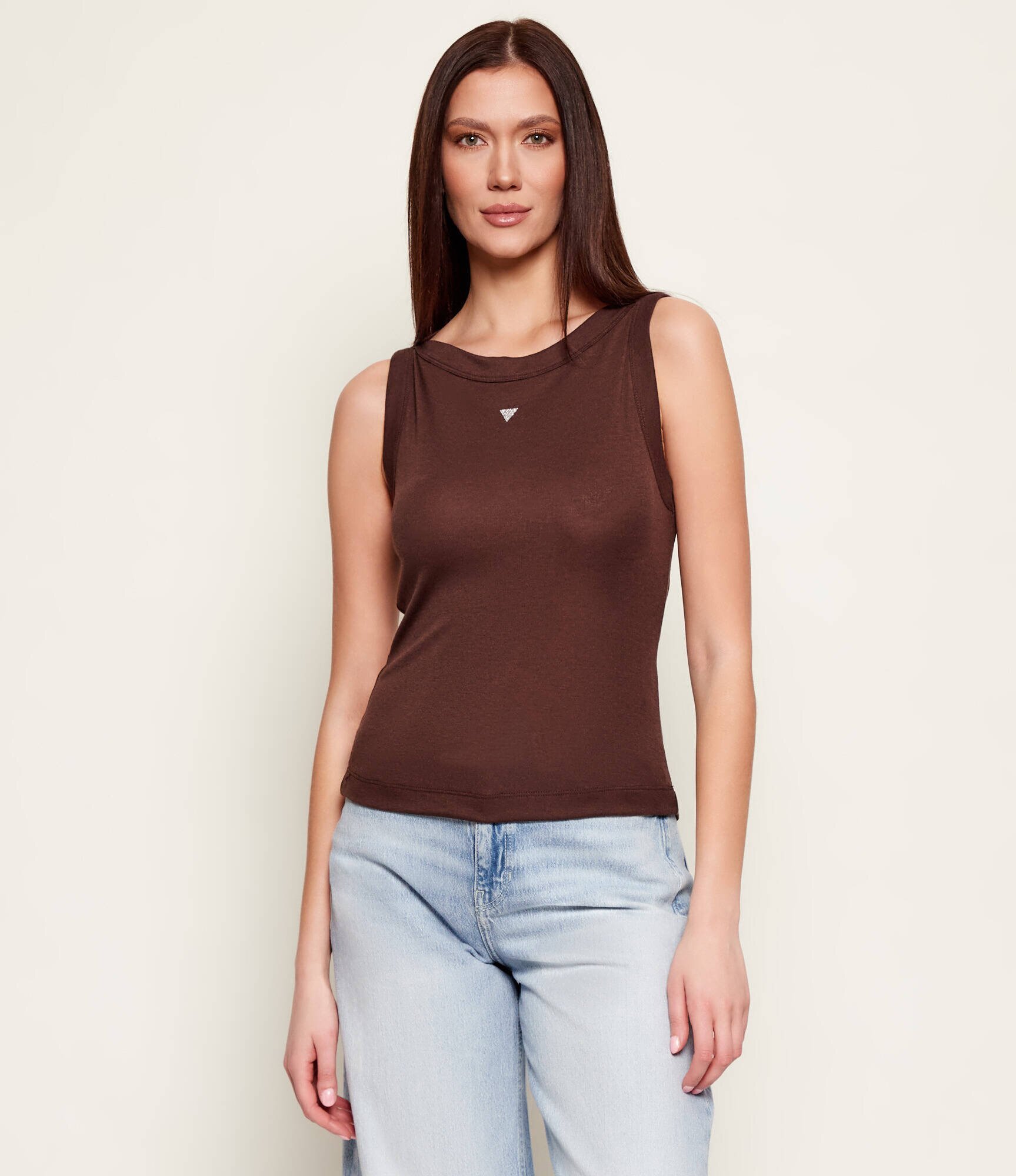 GUESS Top TINA | Slim Fit | cu adaos de mătase și lână
