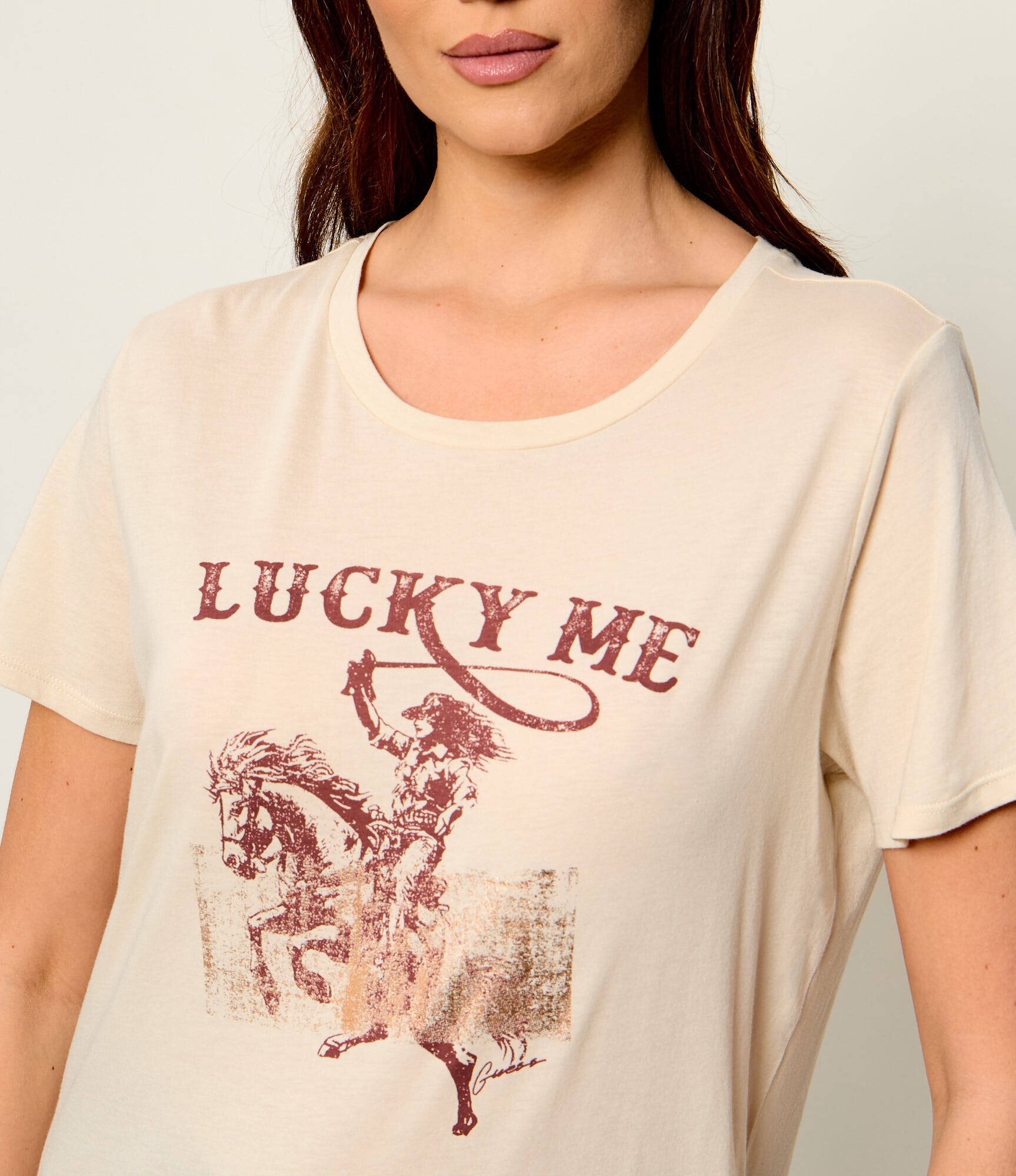 GUESS Tricou Cowgirl | Loose fit