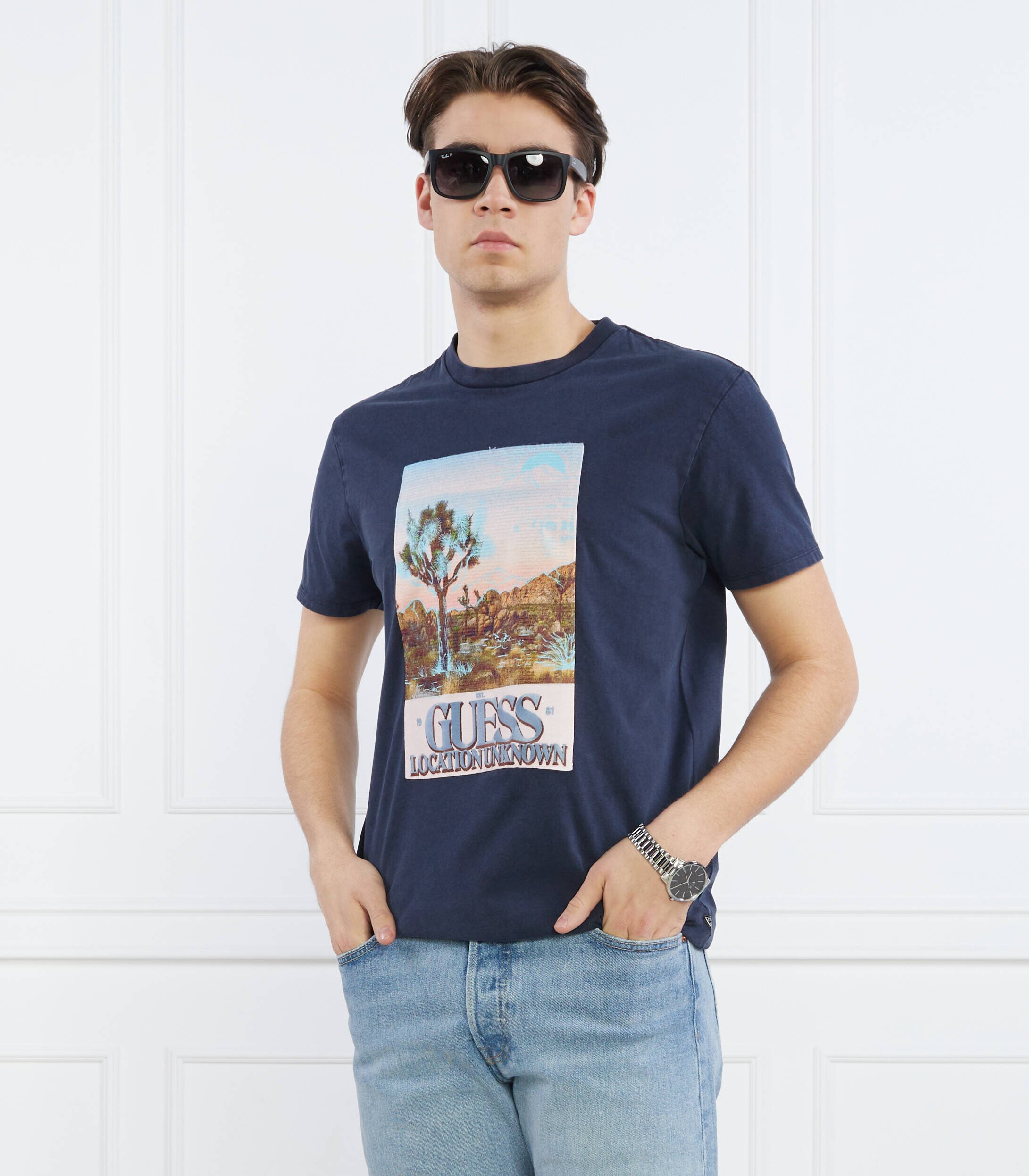 GUESS Tricou DESERT PHOTO | Regular Fit