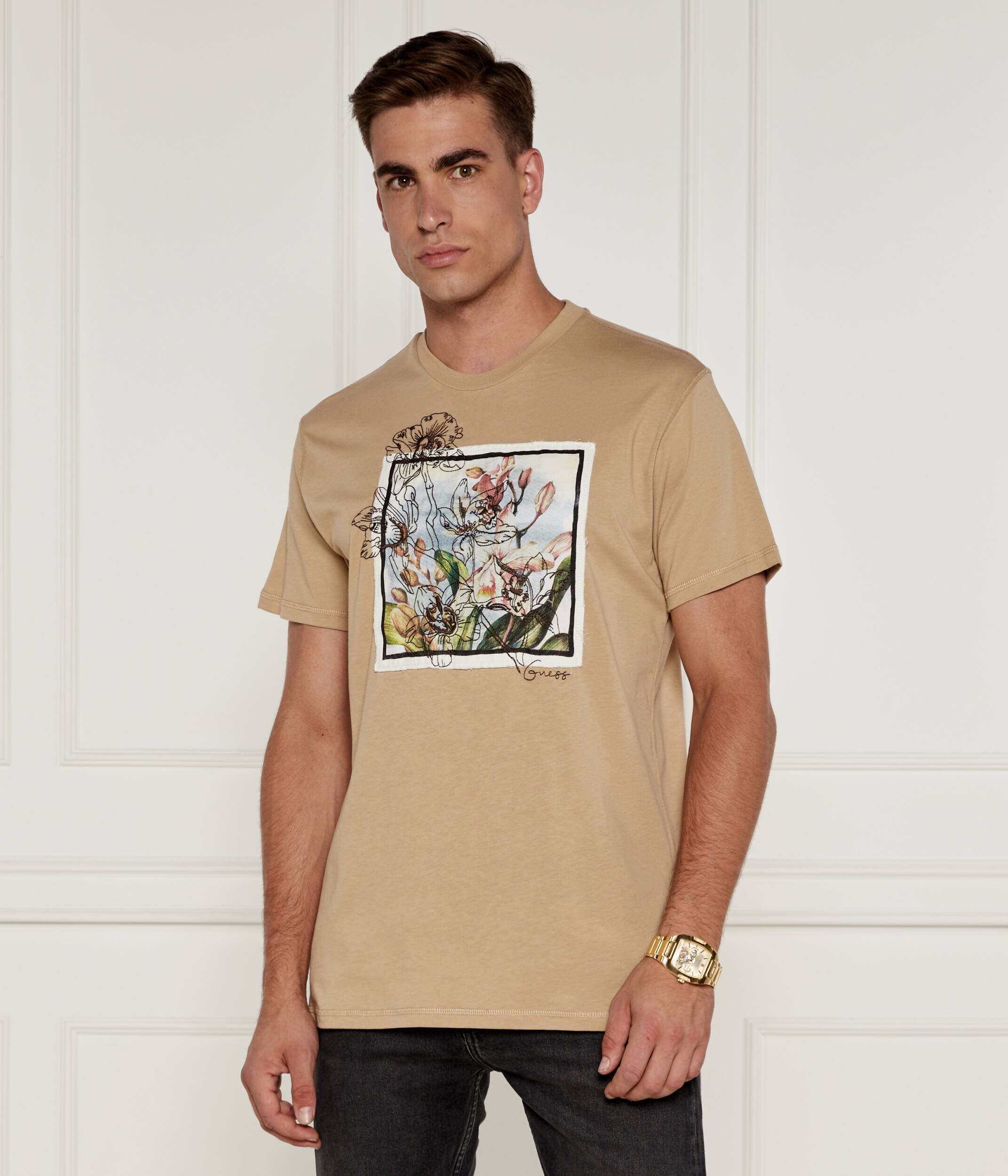 GUESS Tricou FLOWER BOX | Regular Fit