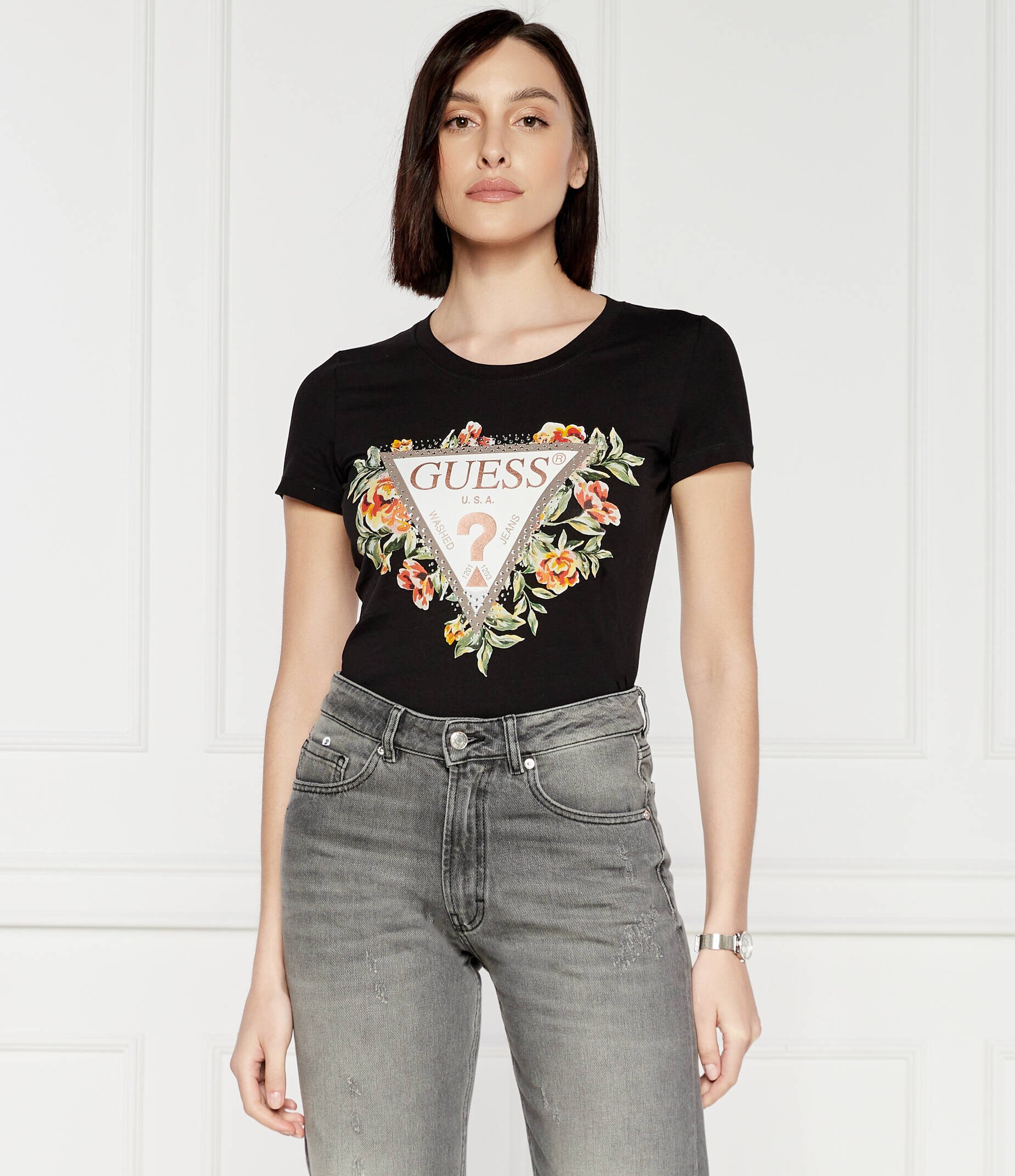GUESS Tricou Flowers | regular fit