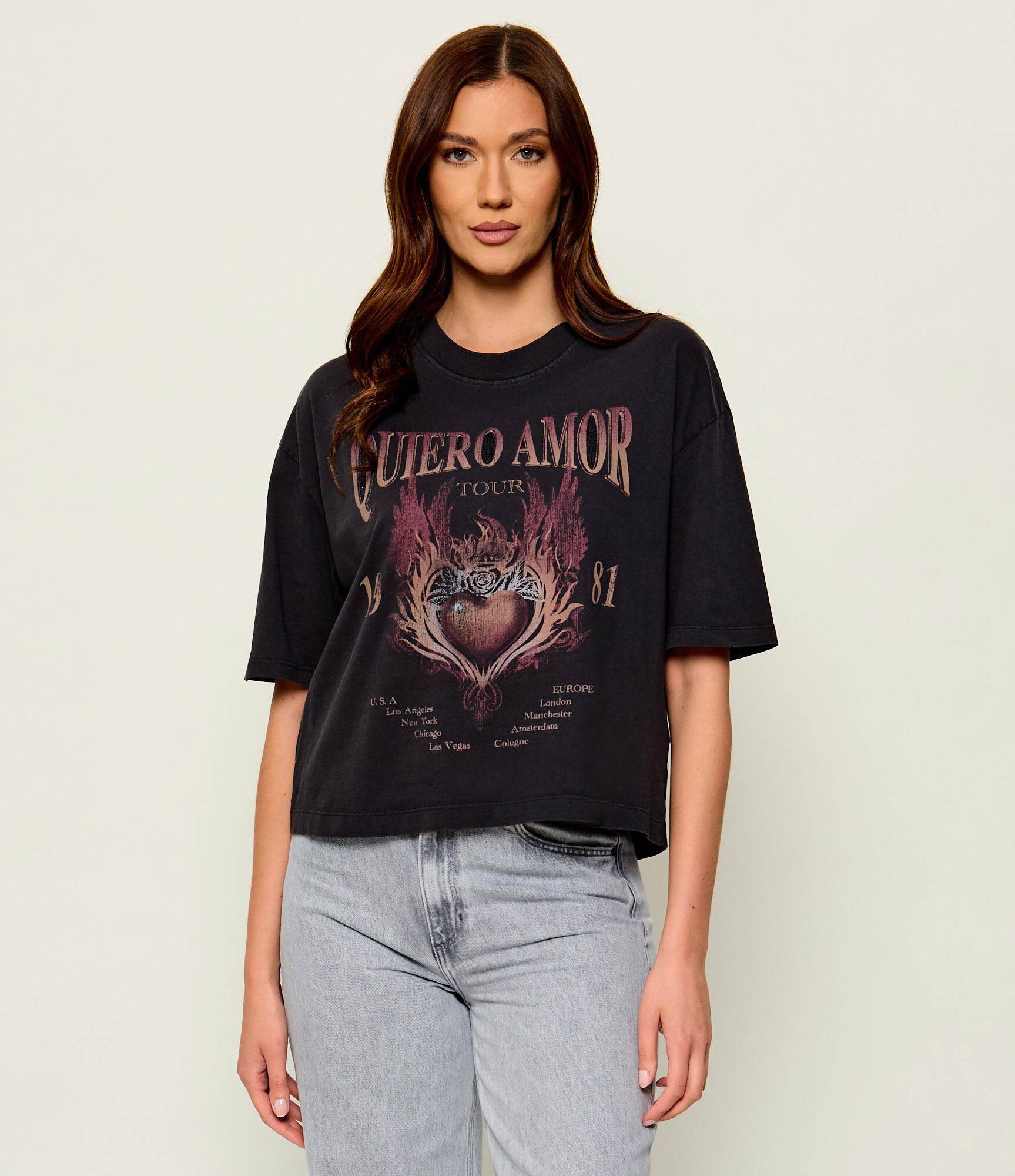 GUESS Tricou Heartflame | Relaxed fit