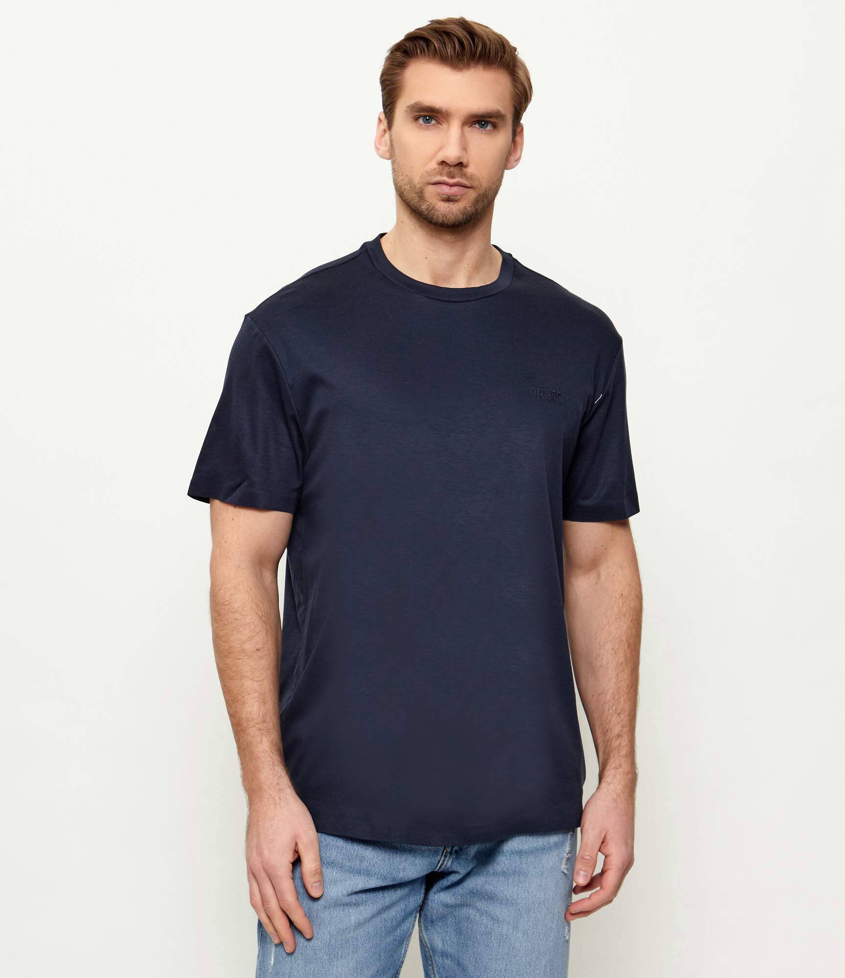 GUESS Tricou | regular fit cu adaos de mătase