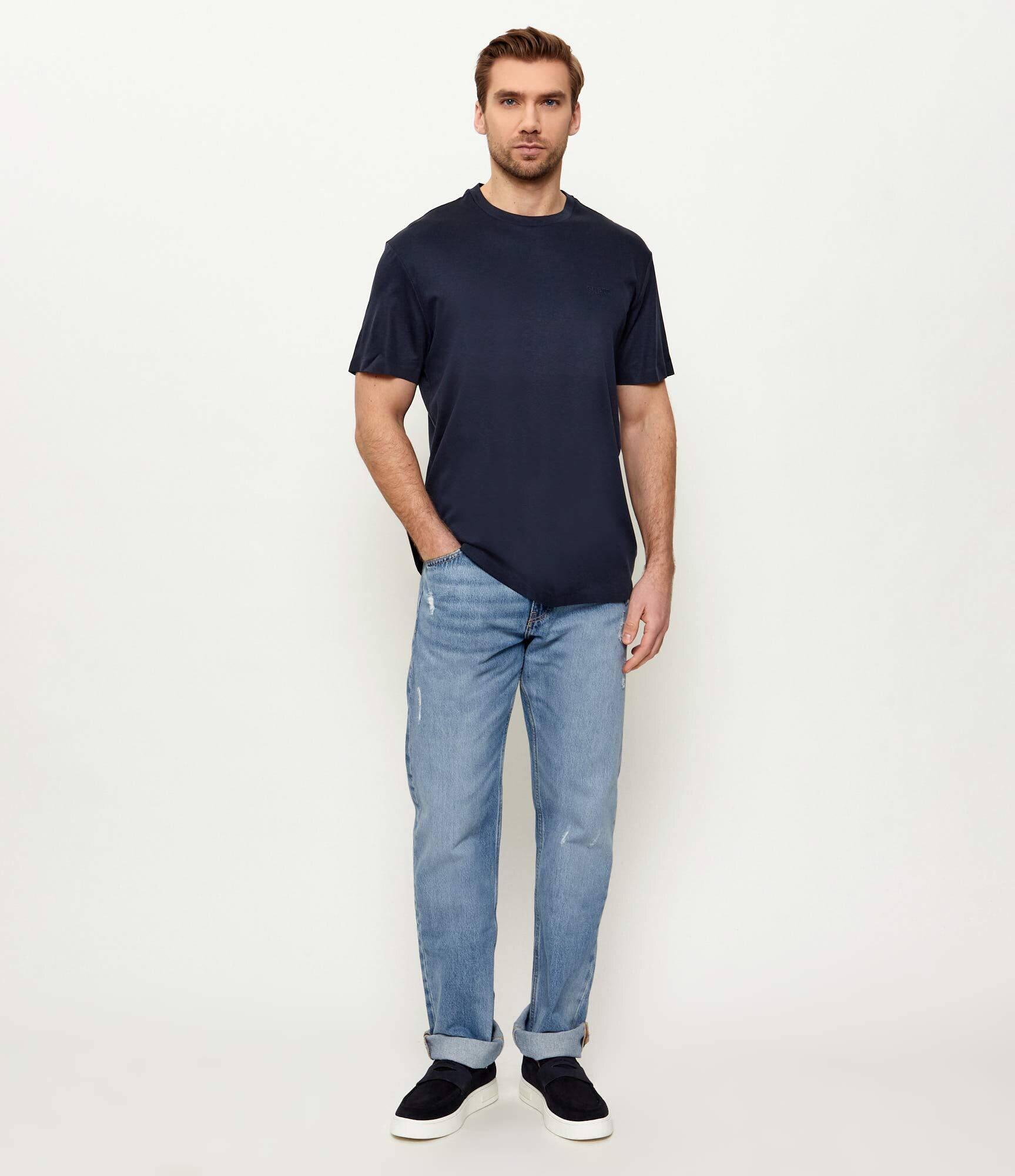 GUESS Tricou | regular fit cu adaos de mătase