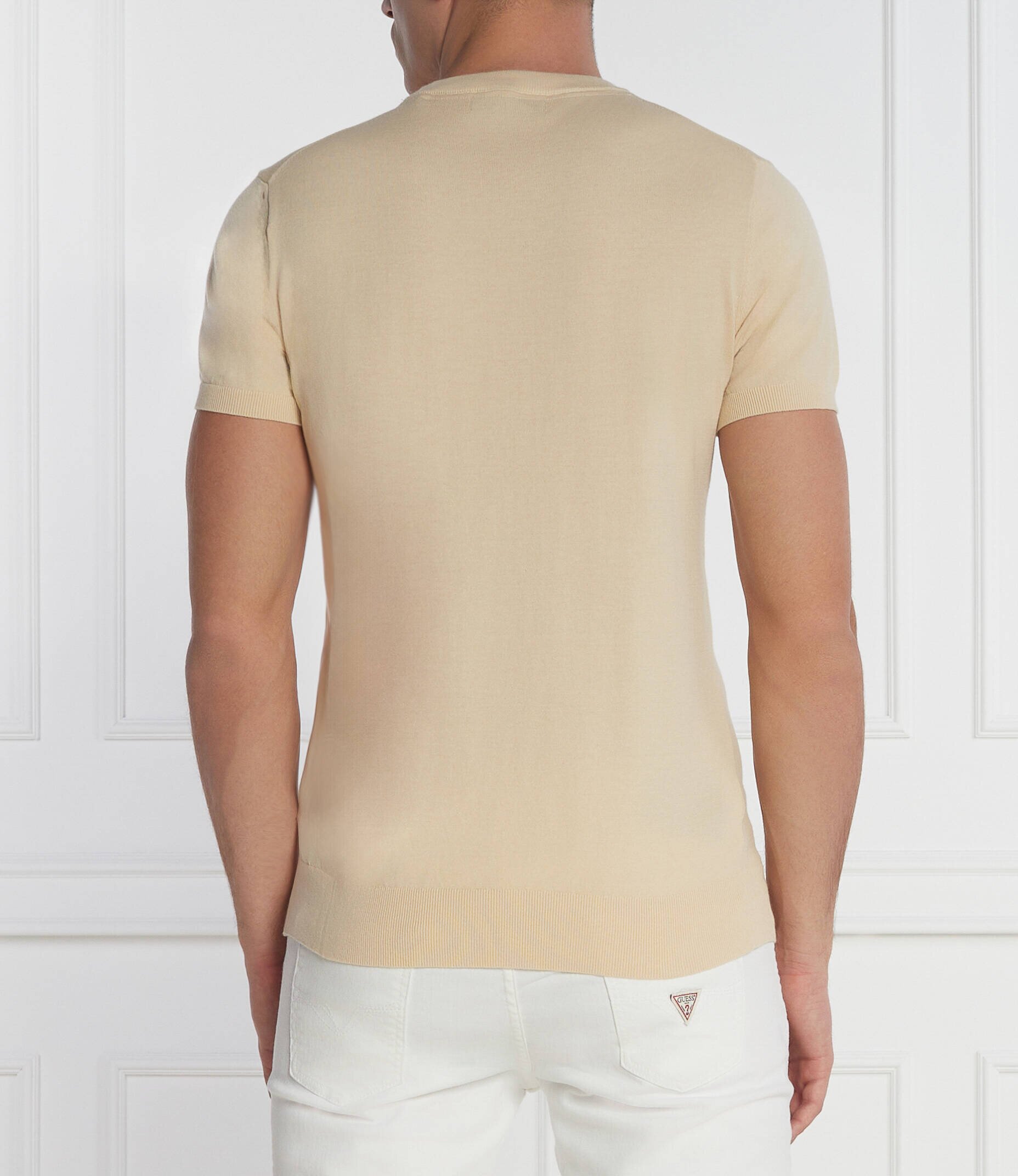 GUESS Tricou | Regular Fit cu adaos de mătase