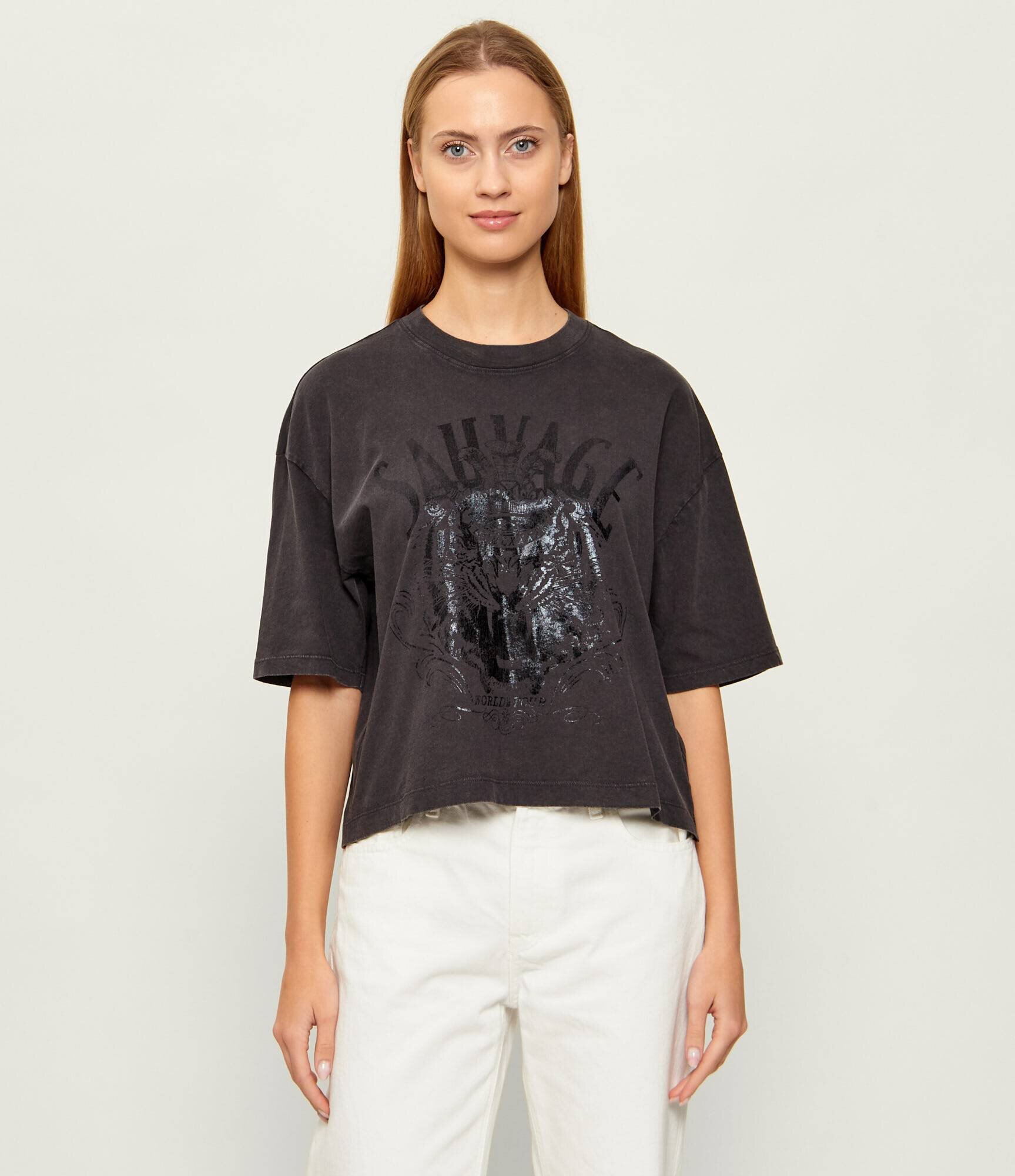 GUESS Tricou SAVAGE TOUR | Cropped Fit