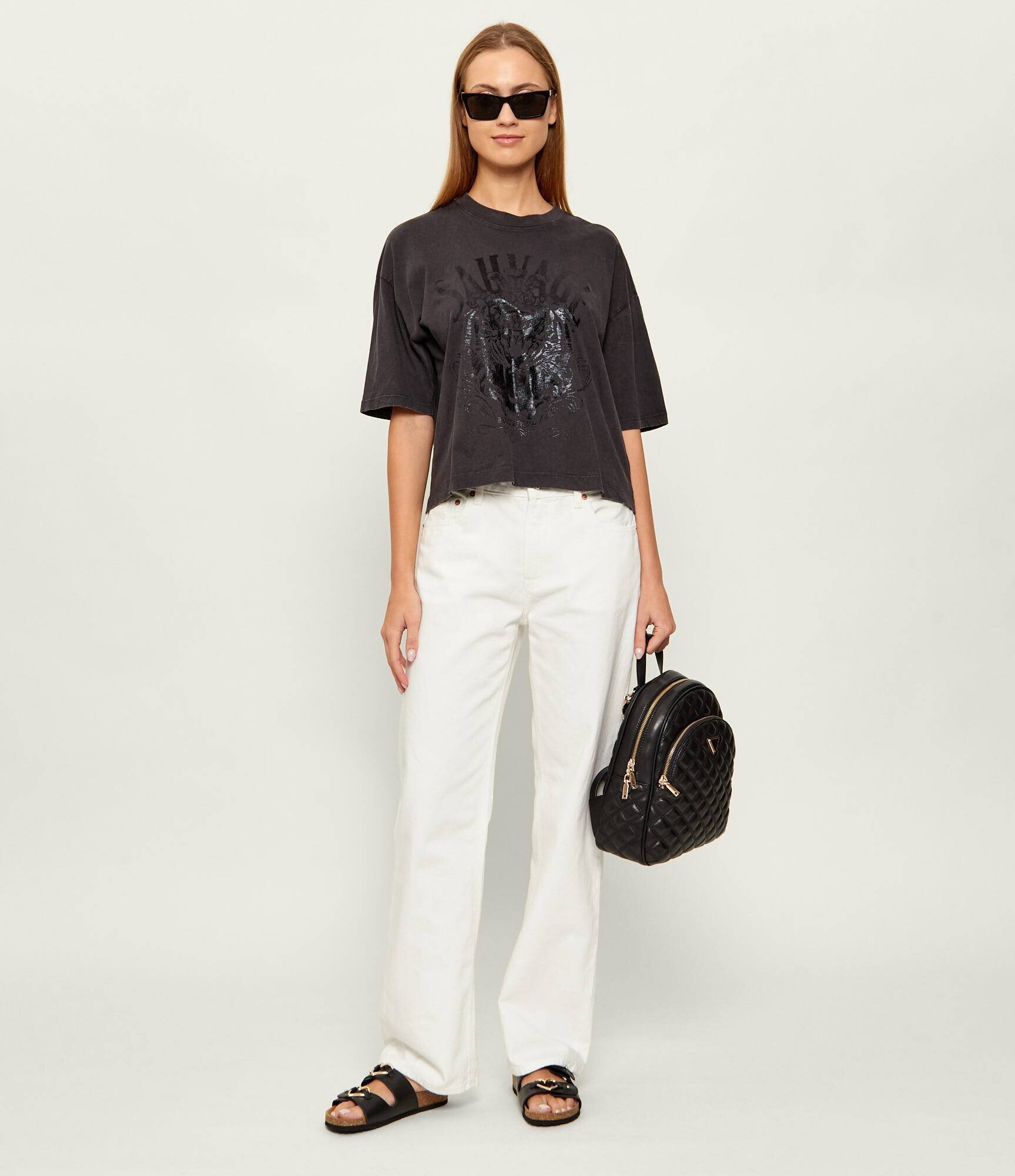 GUESS Tricou SAVAGE TOUR | Cropped Fit