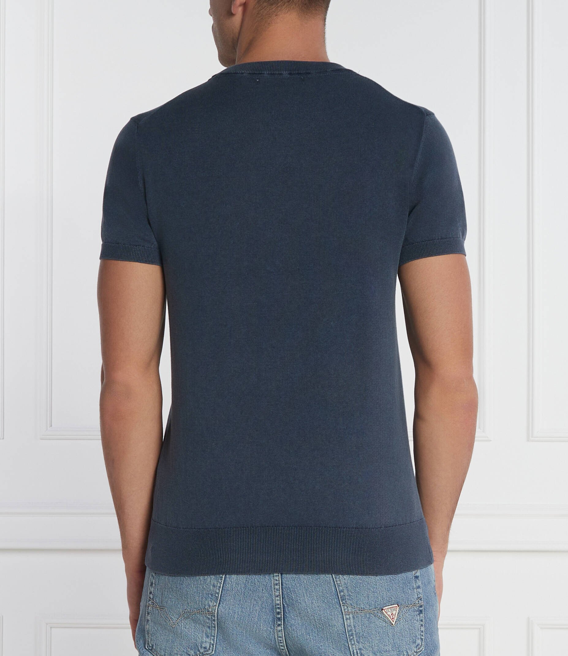 GUESS Tricou | Slim Fit cu adaos de mătase