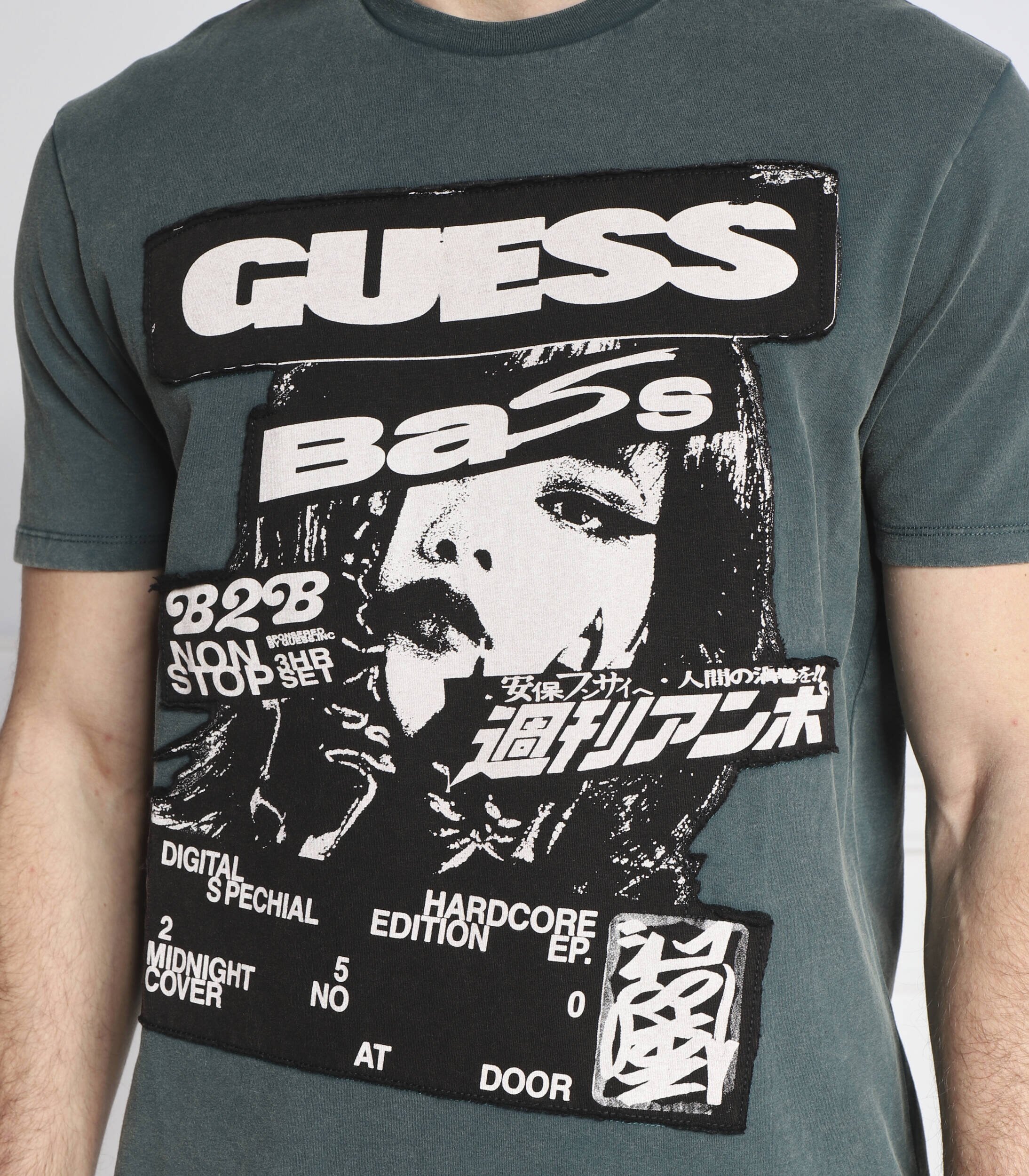 GUESS Tricou SS BSC MUSIC POSTER | Regular Fit