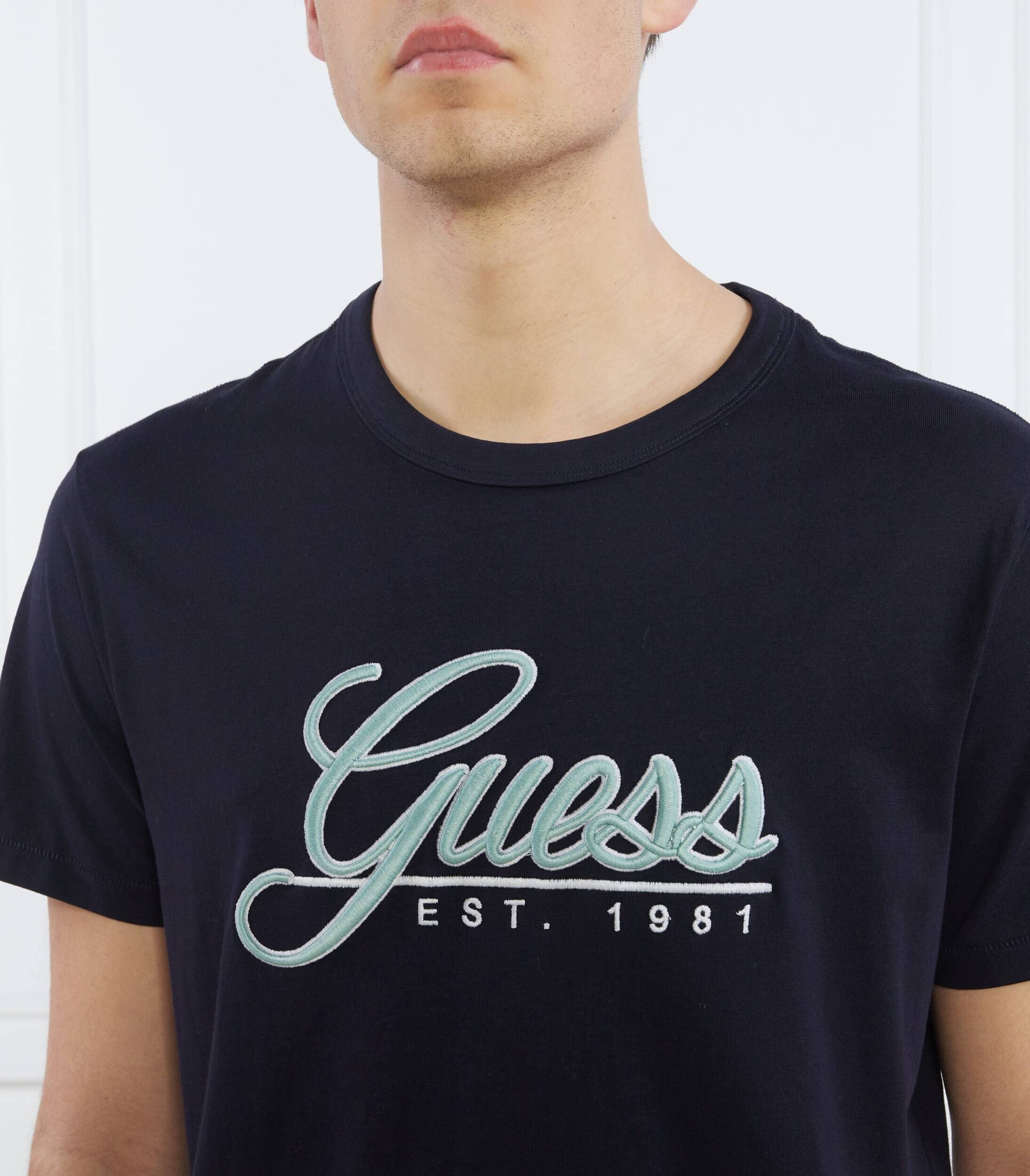 GUESS Tricou SS CN 3D EMBRO | Regular Fit