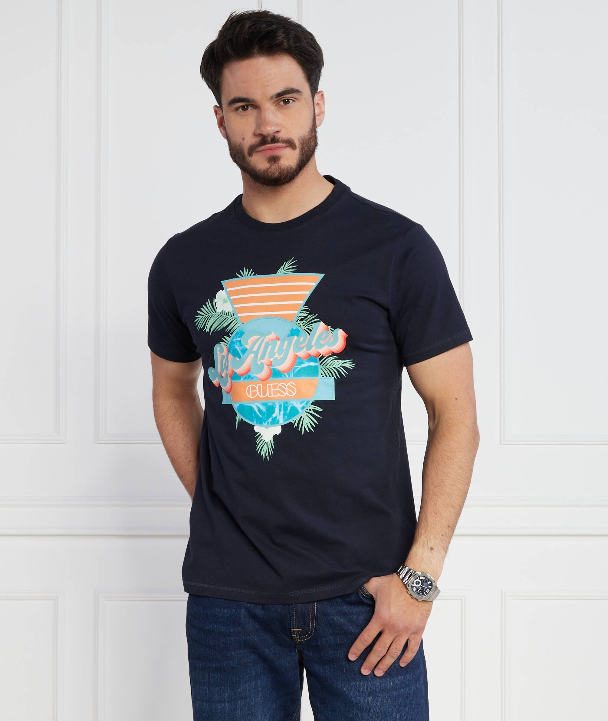 GUESS Tricou SS CN CALIFORNIA FLO | Regular Fit