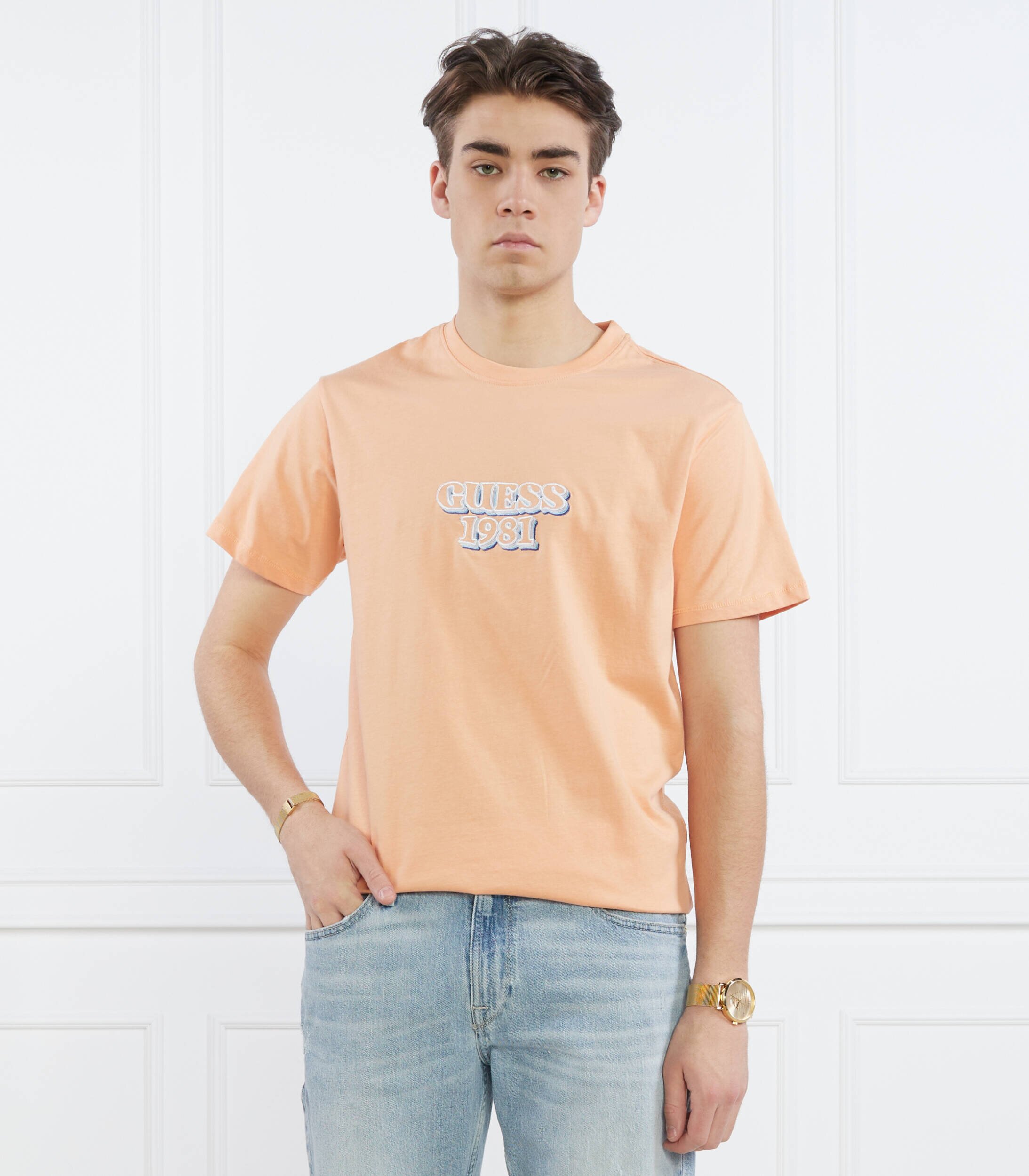 GUESS Tricou SS CN EMBRO BO | Regular Fit