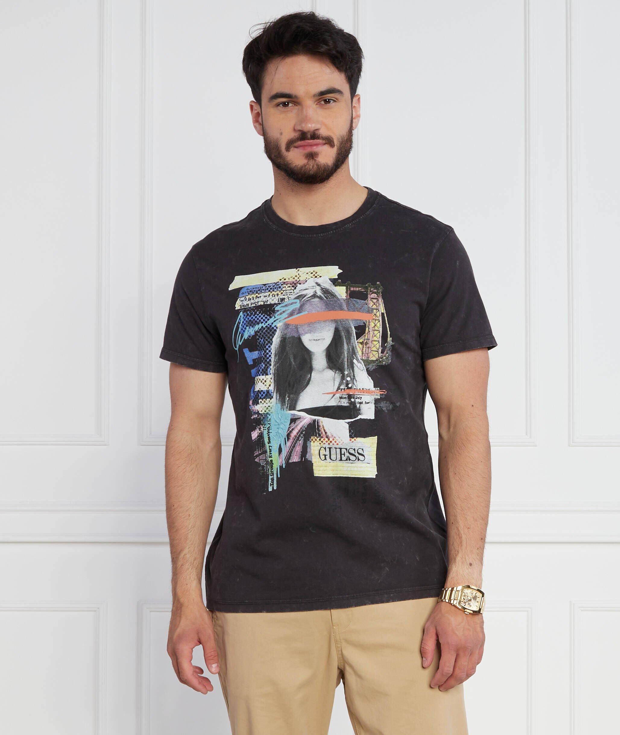 GUESS Tricou SS CN WOMAN GRAPHIC | Regular Fit