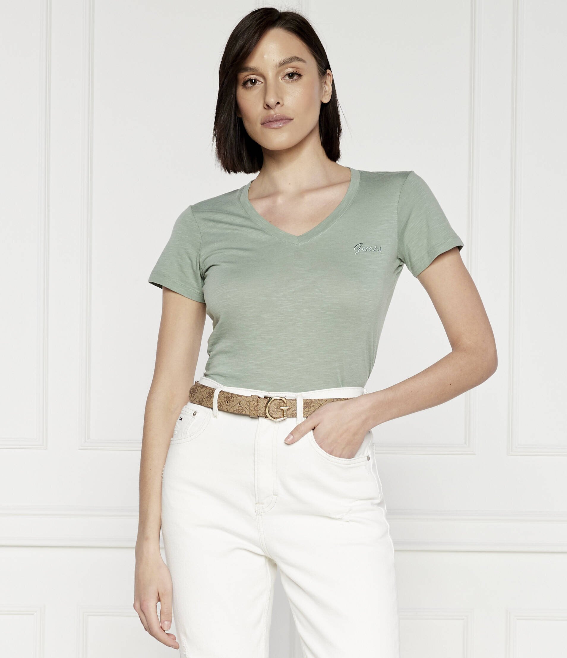 GUESS Tricou SS VN SLUBBY | Regular Fit