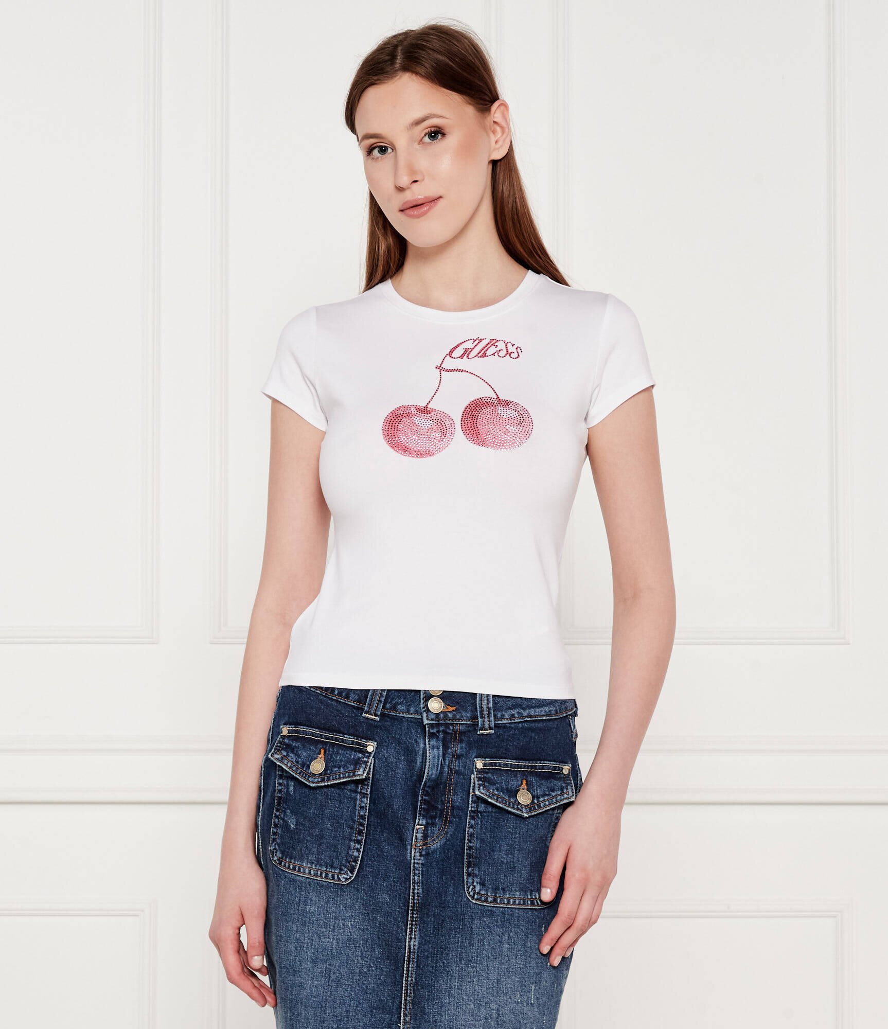 GUESS Tricou WAVY CHERRY | Slim Fit