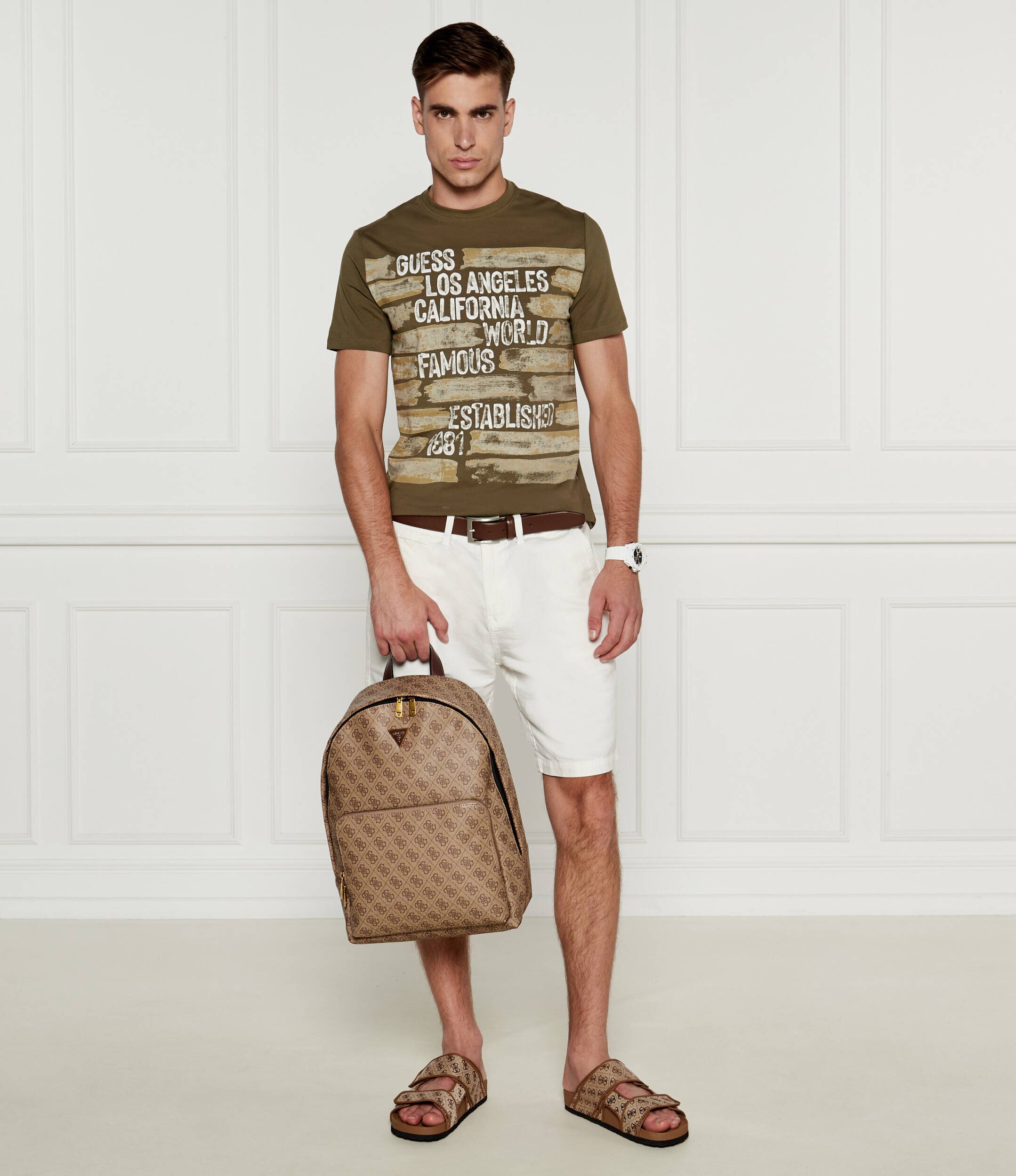 GUESS Tricou WORLD FAMOUS | Slim Fit